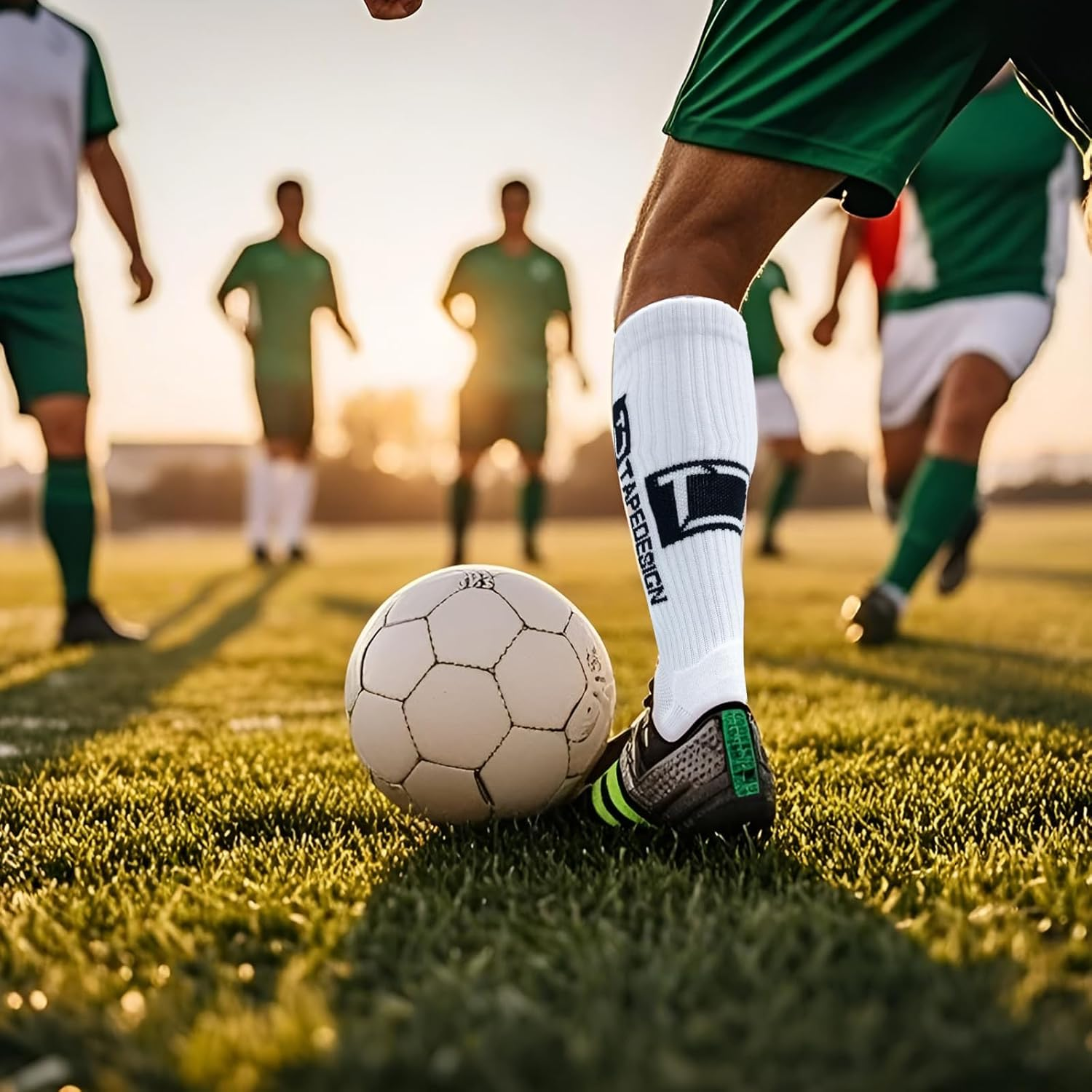 3 Pairs Anti-Slip Football Socks for Soccer Athletes, Soft & Comfortable Silicone Dot Grip Bottom Mesh Breathable Sports Socks for Matches image number 6