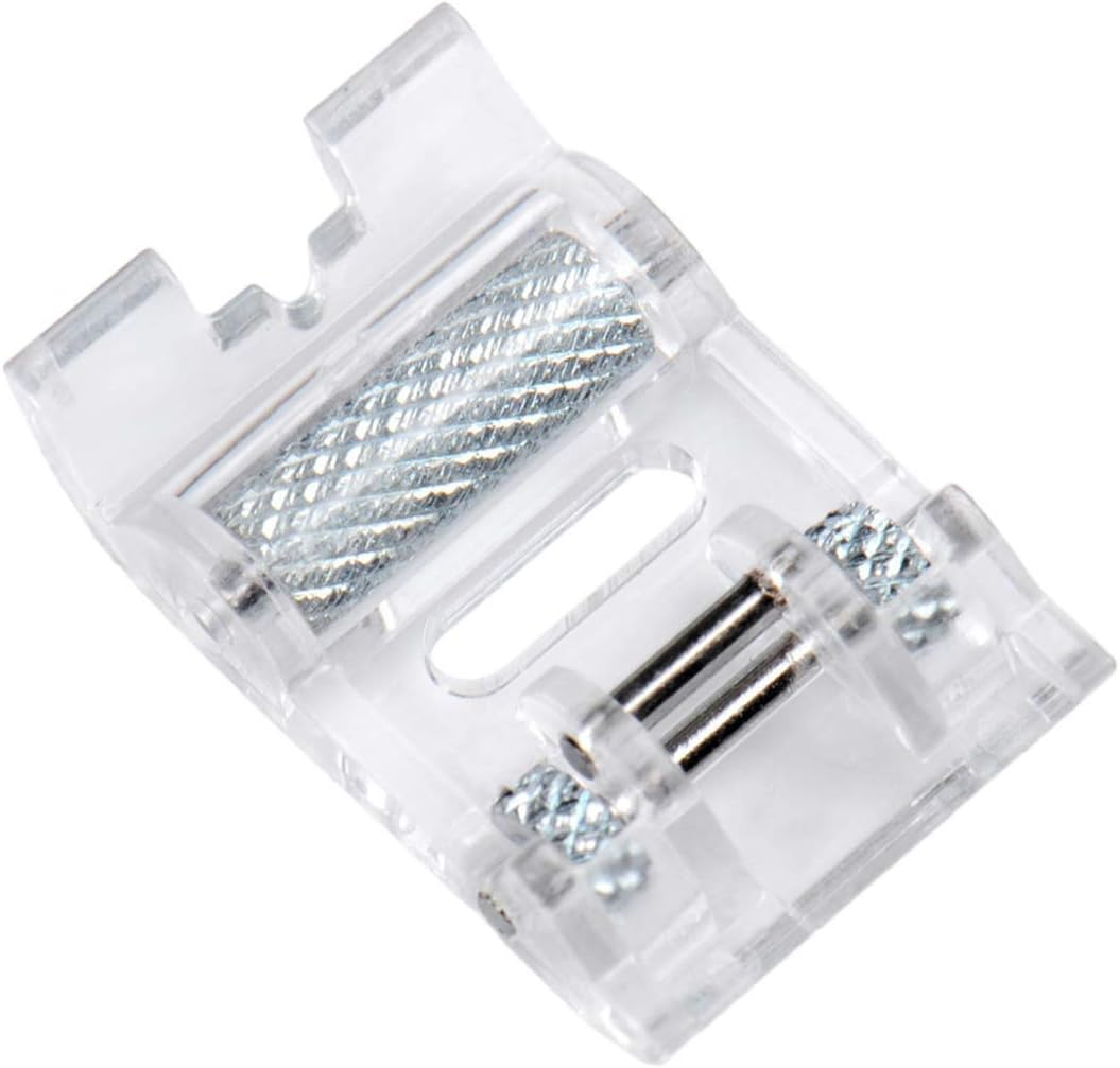 2 PCS Roller Sewing Machine Presser Foot and Non-Stick Zigzag Teflon Sewing Machine Presser Foot - Fits All Low Shank Snap-On Singer, Brother, Babylock, Janome Sewing Machine