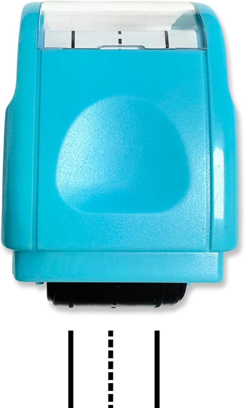 TEAONE Self Inking Line Rolling Stamps, 1 PCS Dashed Handwriting Lines for Classroom, Office Supplies (Blue) image number 5