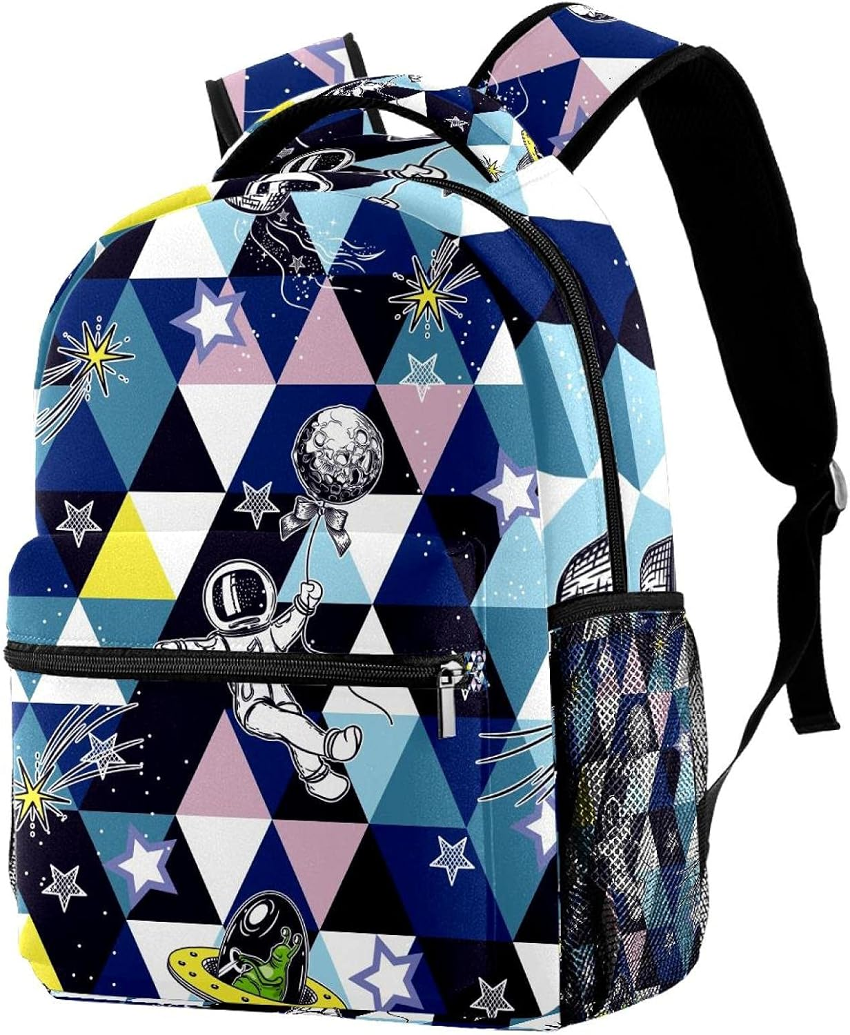 Astronauts and Aliens Backpack Students Shoulder Bags Travel Bag College School Tote Backpacks image number 5
