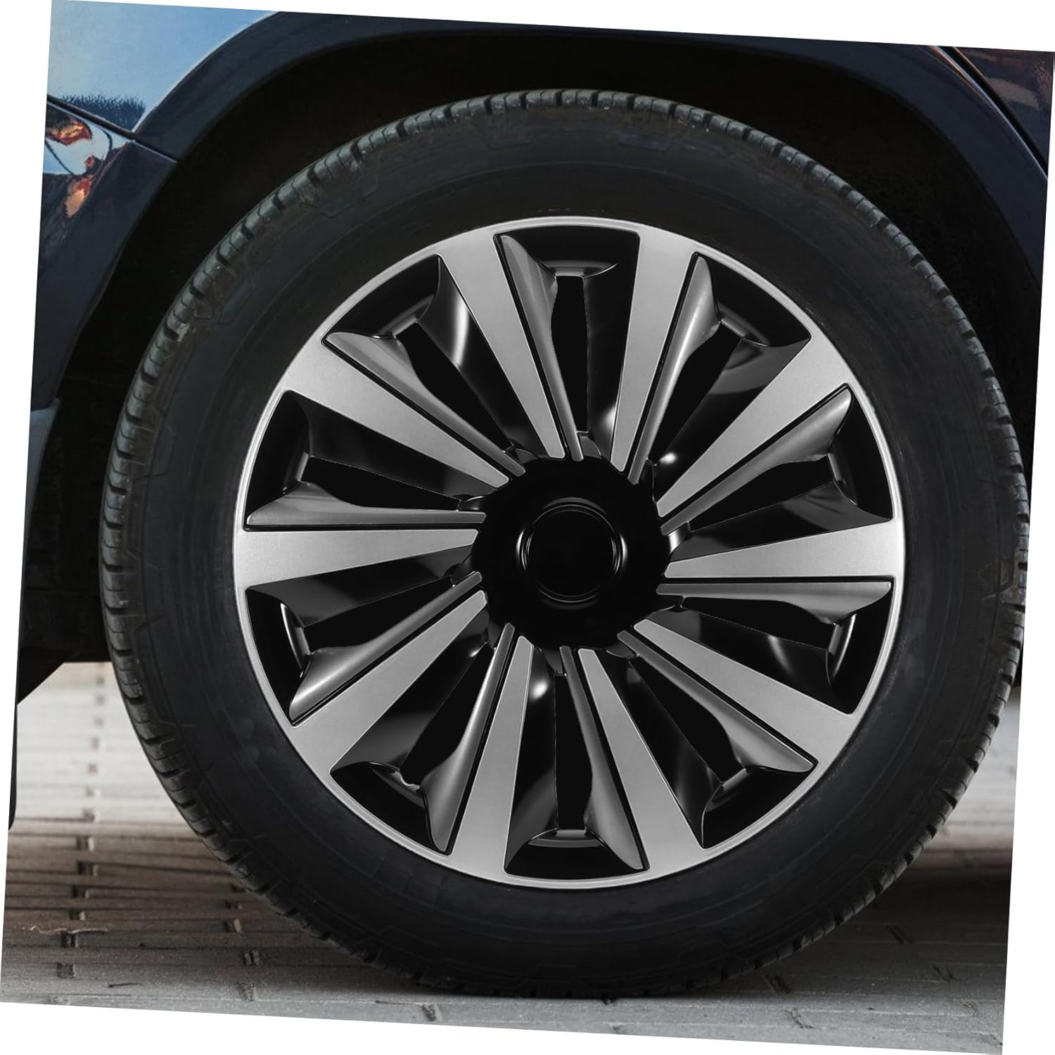 FELTECHELECTR Car Wheel Rim Hub Caps Center Hub Covers for Wheel Trim Easy Fit Durability image number 3