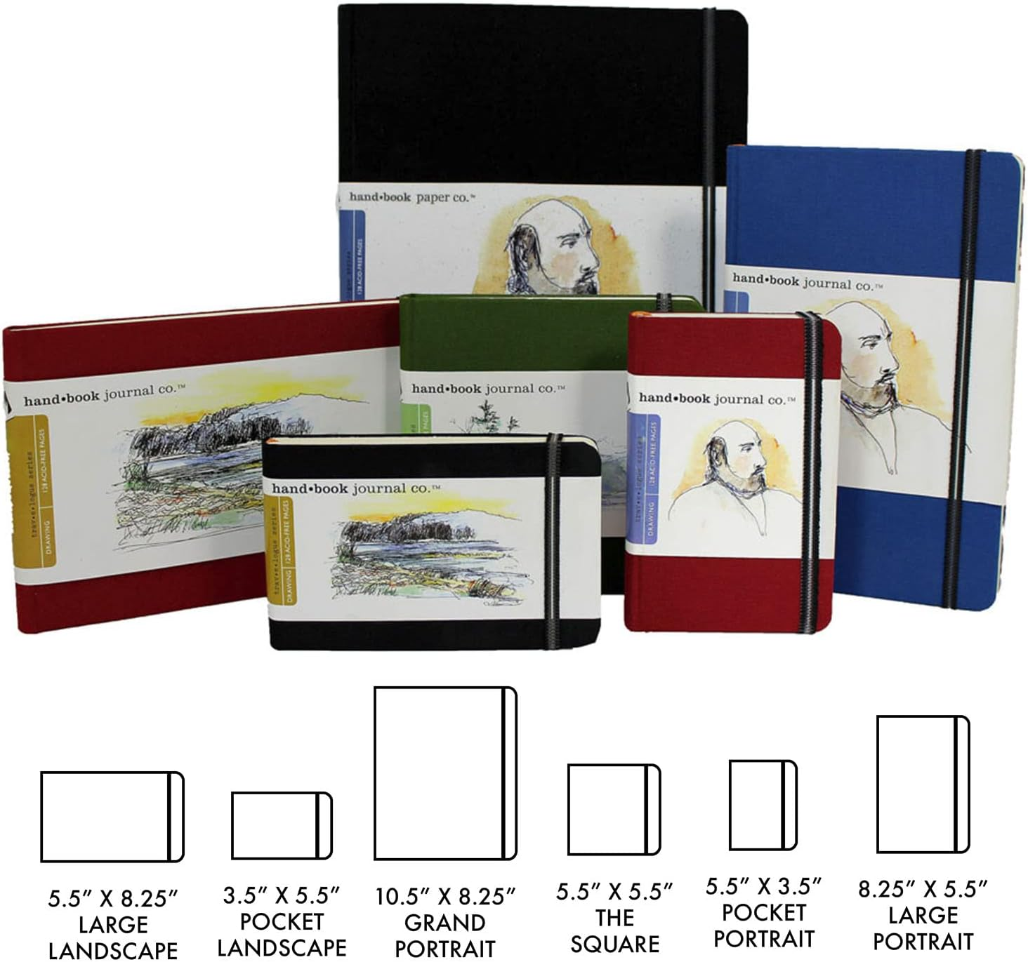 Travelogue Hand Book Journal Vermillion Portrait 8.25 X 5.5Inches 128 Pages 130Gsm, Pocket Landscape, Artist Journal