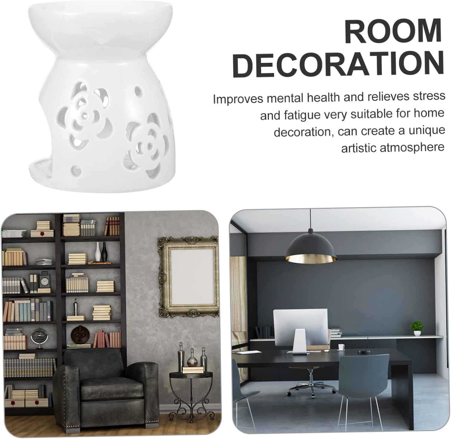 Ceramic Aromatherapy Burner Small Tealight Candle Holder for Bedroom Essential Oil Burner Function for Home Decor and Relaxing Aroma