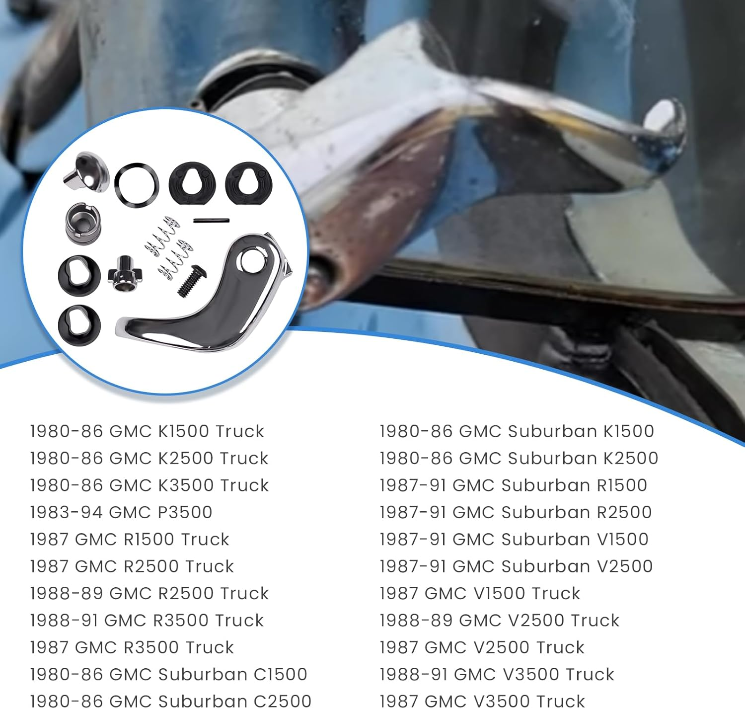 Left Locking Vent Window Handle Chrome Kits Compatible with Chevy GMC Blazer Jimmy Suburban 1973-1994(For Blazer C10 C1500 C20 C2500 C30 C3500 Truck,Jimmy K10 K1500 K20 K2500 K30 Truck) image number 5