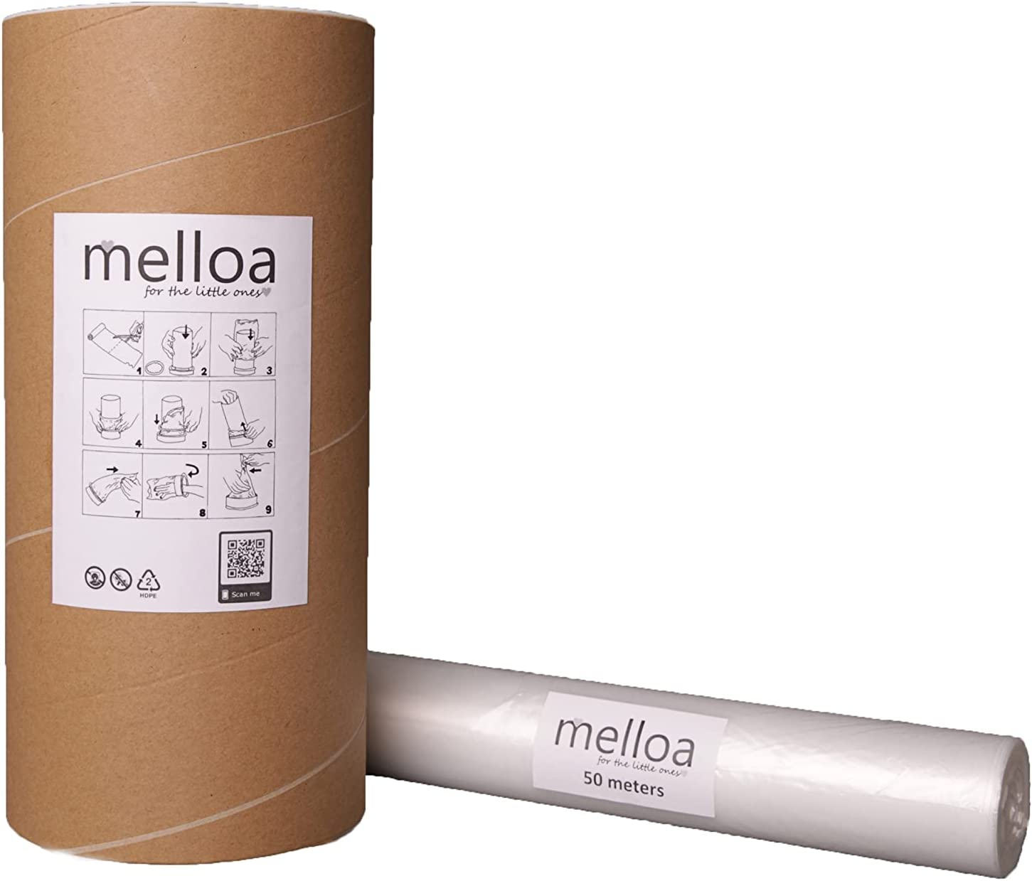 5 Cassettes Refilling KIT for Nappy Bins Compatible with : Tommee Tippee, Sangenic, Tec, Twist and Click, Simple, Maxi, Sprout, Littycat and Others Nappy Disposal Systems (White, 50M + Paper Tube) image number 3