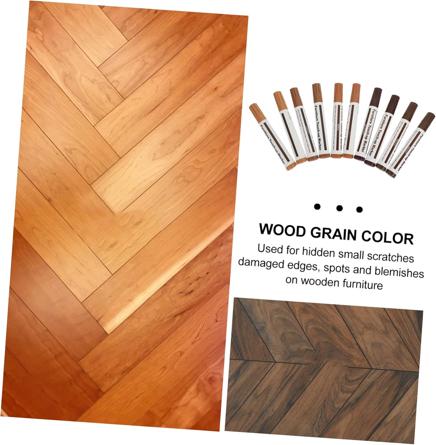 Beavorty 10Pcs Wood Furniture Touch up Pen Markers Scratch Repair Paint Pen for Furniture Repair Convenient Drawing for Wood Panels image number 1