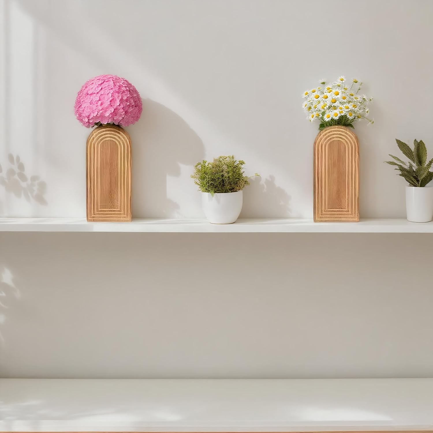 YOJAWE 2PCS Boho Vase &ndash; Elegant Wall Decor for Bathroom, Living Room image number 1