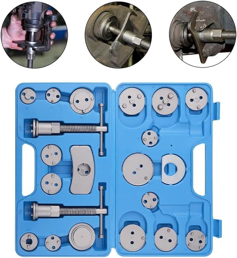 Leona Co 23Pcs Heavy Duty Disc Brake Piston Caliper Compressor Rewind Tool Set and Wind Back Tool Kit, Brake Pad Replacement Reset, Fits Most Autos