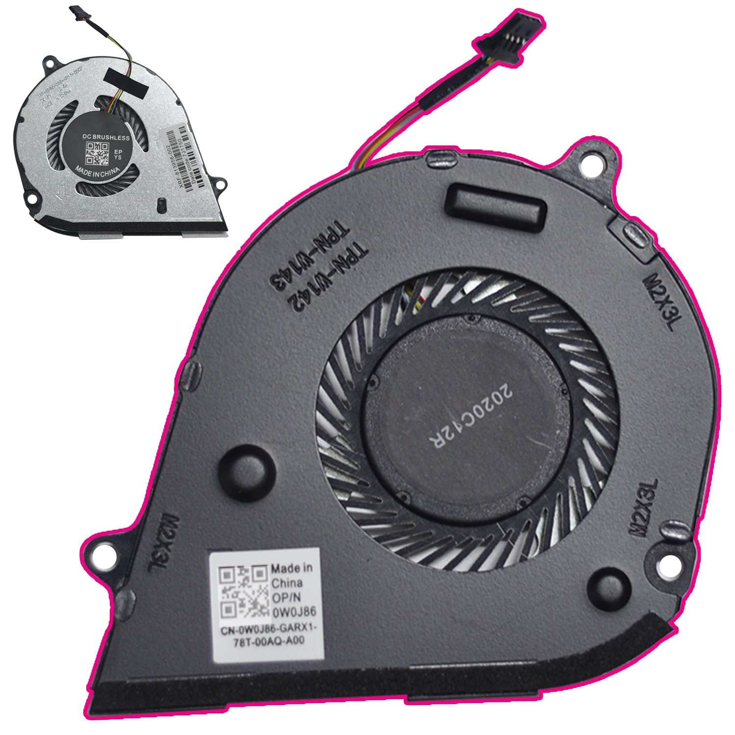 CAJJYRURWE P/N L53541-001,TPN-W142 ， TPN-W143，CPU Cooling Fan Compatible with HP Envy X360 15-DR 15-DS 15M-DR 15M-DS Series Laptop Replacement