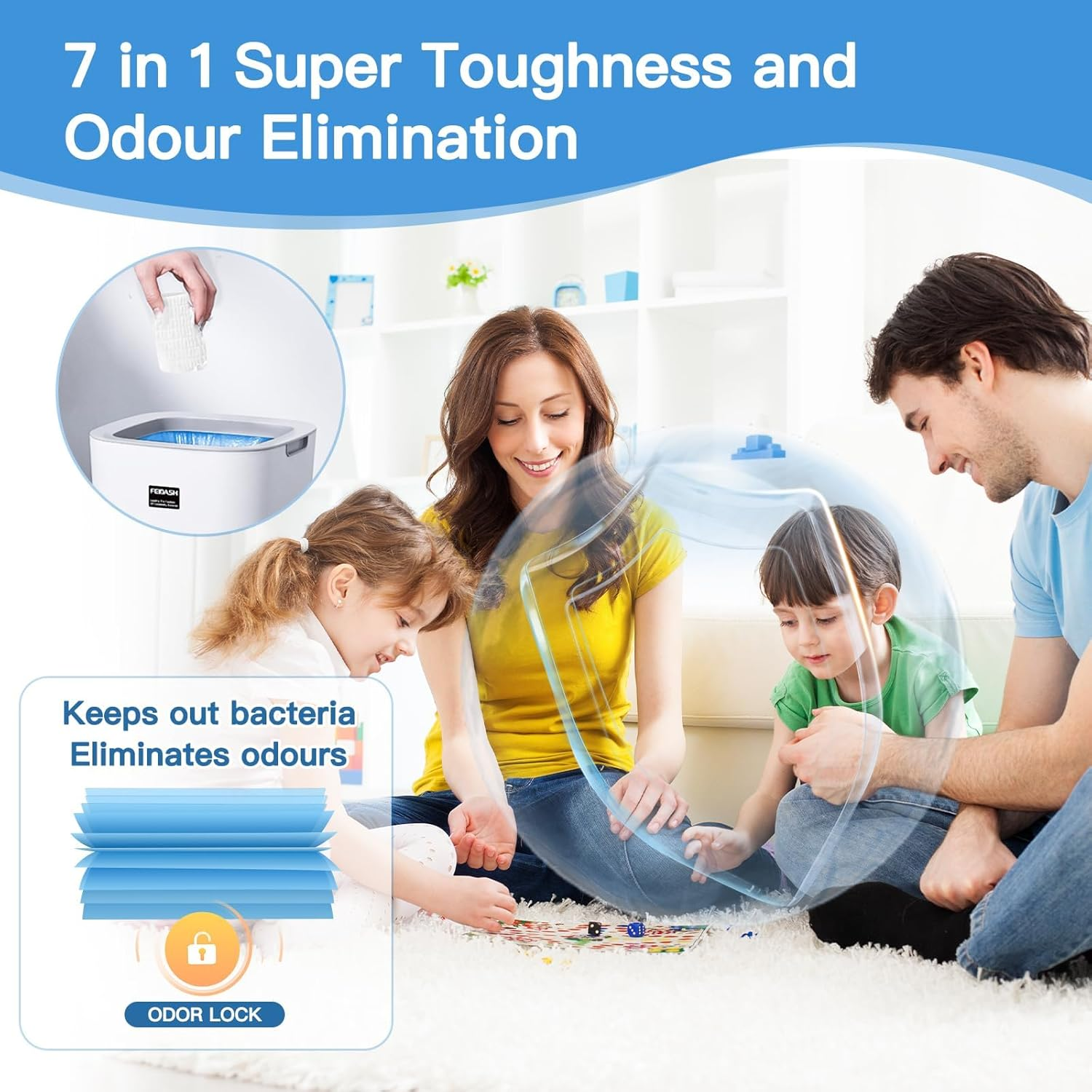 EDIMENS 9 Pack Nappy Bin Refill Bags Compatible with Tommee Tippee Twist and Click Refill, Max Odor Lock and Germ Protection, 4.5M Newborn Baby Diaper Pail Liner, Cassette Not Included