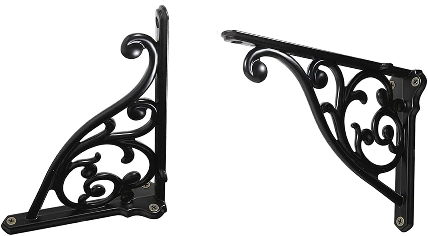 Heavy Duty Solid Stand,5 Inch 2 Pack Iron Gray,Right Angle Wall Panel Support Bracket,Decorative Shelf Bracket,Heavy Duty Vintage,Wall Mount Support DIY - Shelf Hardware Included image number 2