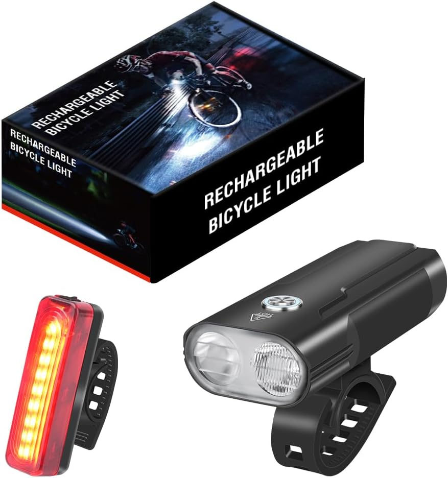 Vortex LD12 Type C USB Aluminum Rechargeable Bike Light Set, 1050 Lumens Super Bright Front and Rear Bicycle LED Road Night Riding Safety High Beam and Low Beam Options Auxiliary Light image number 5