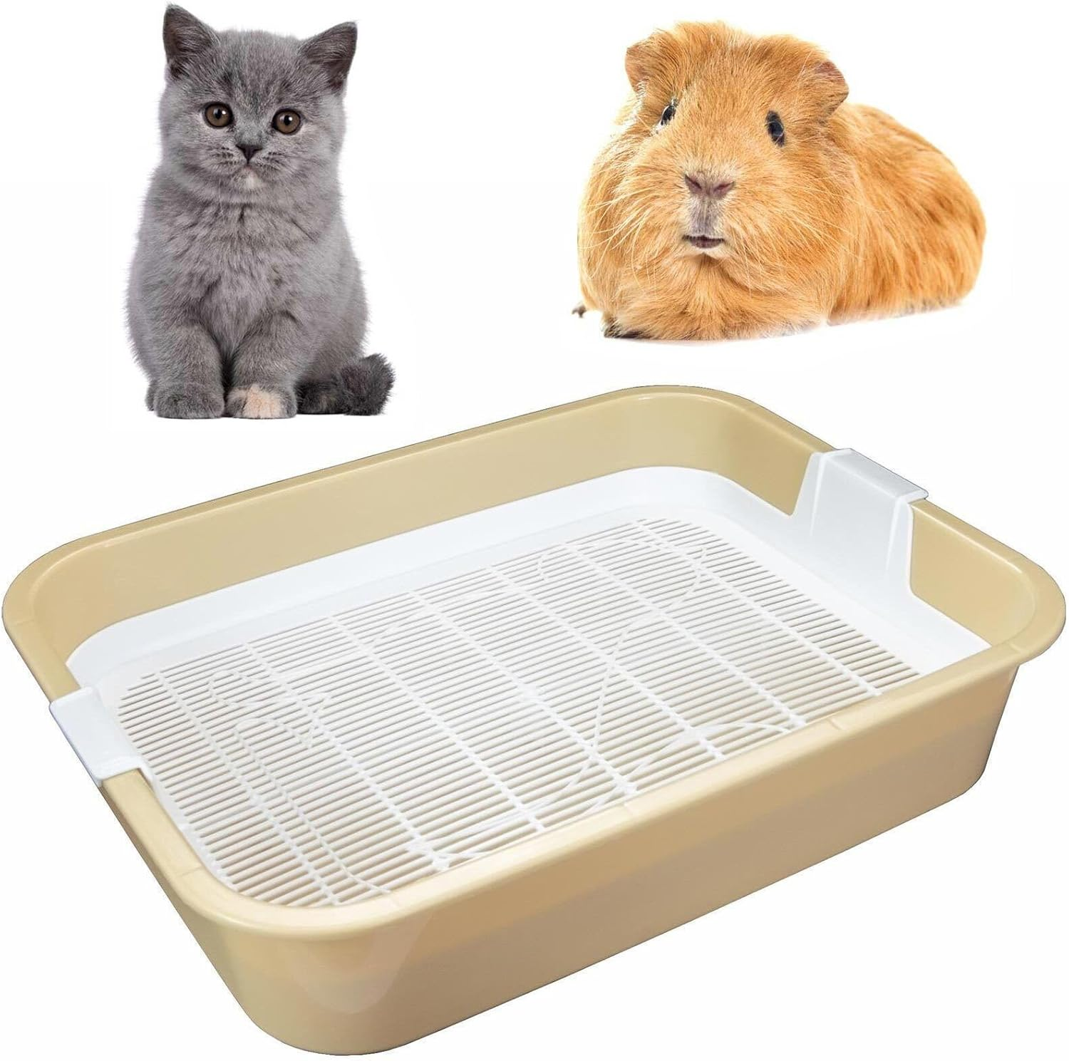 4Big.Fun Kitten Litter Tray Small Cat Litter Tray for Kittens with Strainer Toilet for Small Animals Rabbit Toilet Rodent Toilet