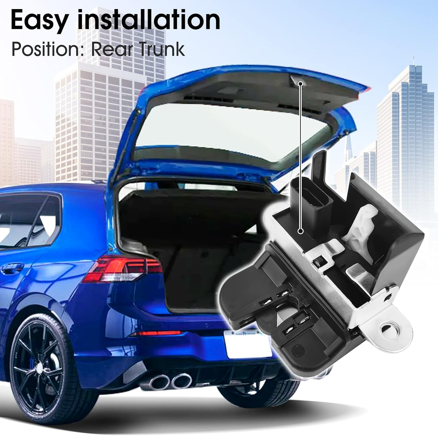 FOLCONROAD Rear Trunk Boot Lid Liftgate Lock Latch Fit for VW Volkswagen Golf GTI MK6 2009 2010 2011 2012 2013 5K0827505A US Warehouse image number 1