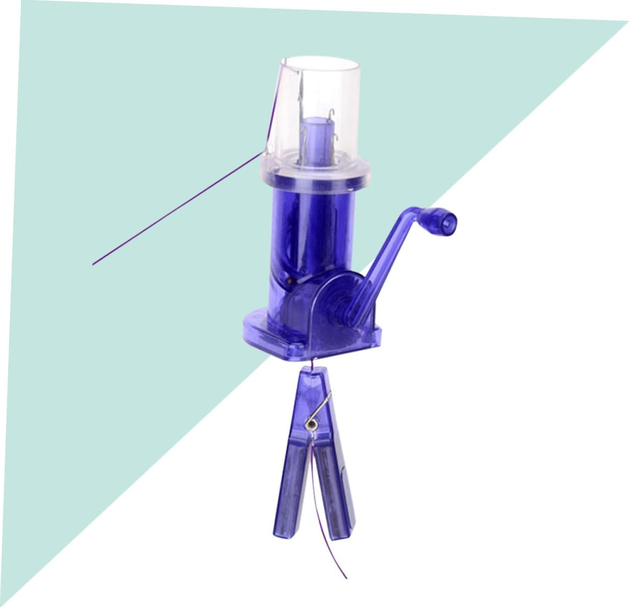 VILLFUL Hand Operated Knitting Mill Machine for Diy Crafts Blue Mini Spool Knitter Tool for Beginners Easy to Use Wool Winder for Bracelet Making and Home Projects image number 6
