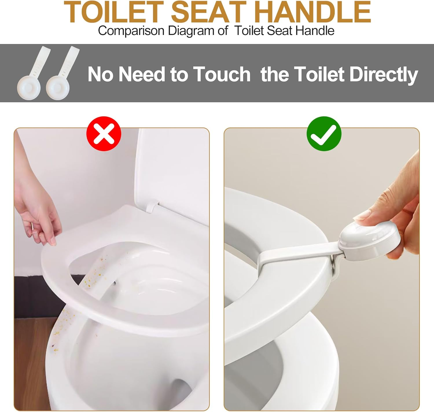 Toilet Seat Handle，Toilet Seat Holder Lift Tools Avoid Touching Lift Tools，Toilet & Bathroom Accessory Tools(1 PCS) image number 2