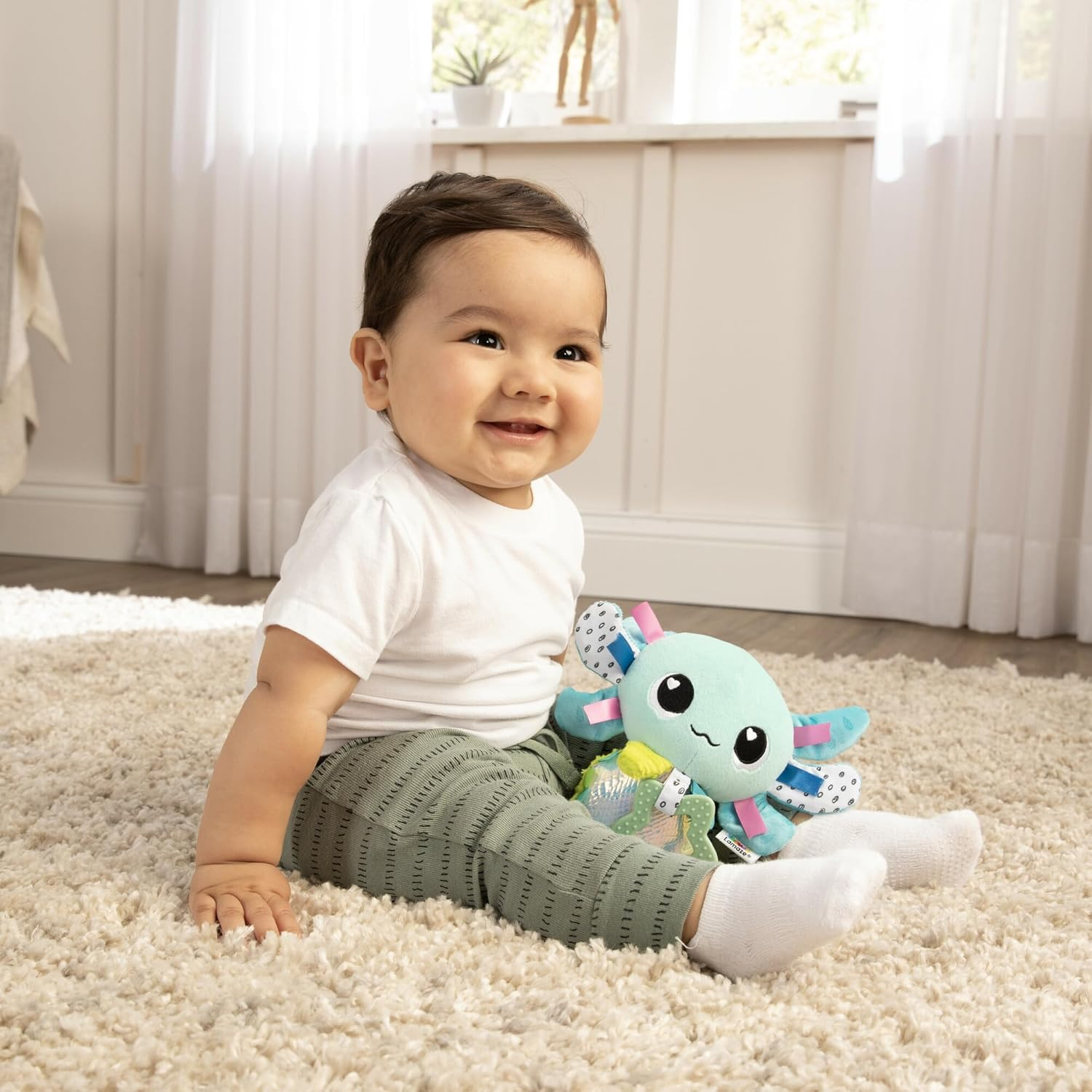 Lamaze Alise the Axolotl Clip & Go Baby Toy image number 2
