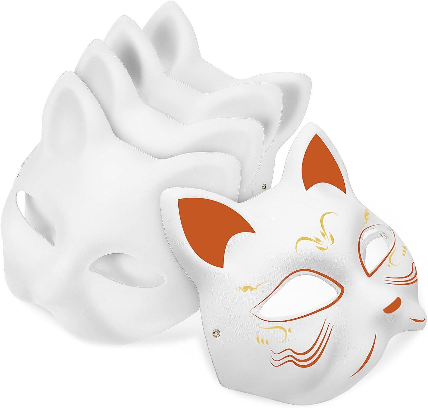 TOYANDONA Blank Cat Masks for Diy Painting Lightweight Paper Pulp Animal Face Masks with Elastic Bands for Masquerade Halloween Costume Parties and Craft Projects image number 6