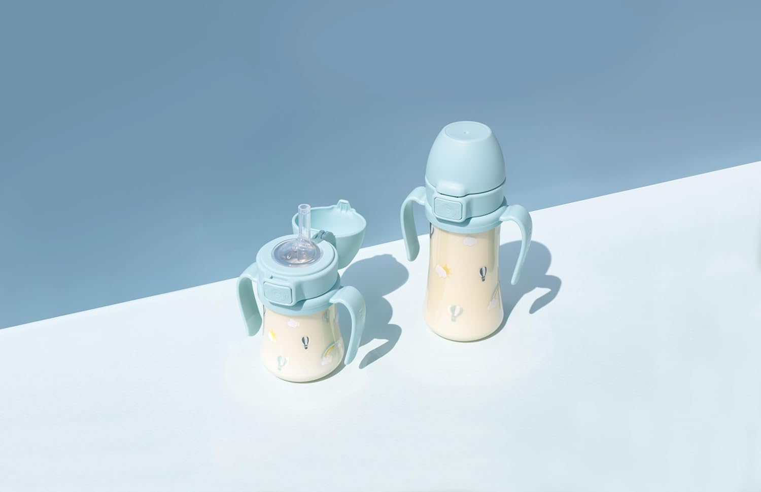 Sky Balloon PPSU Straw Cup 300Ml(Creamy Blue)