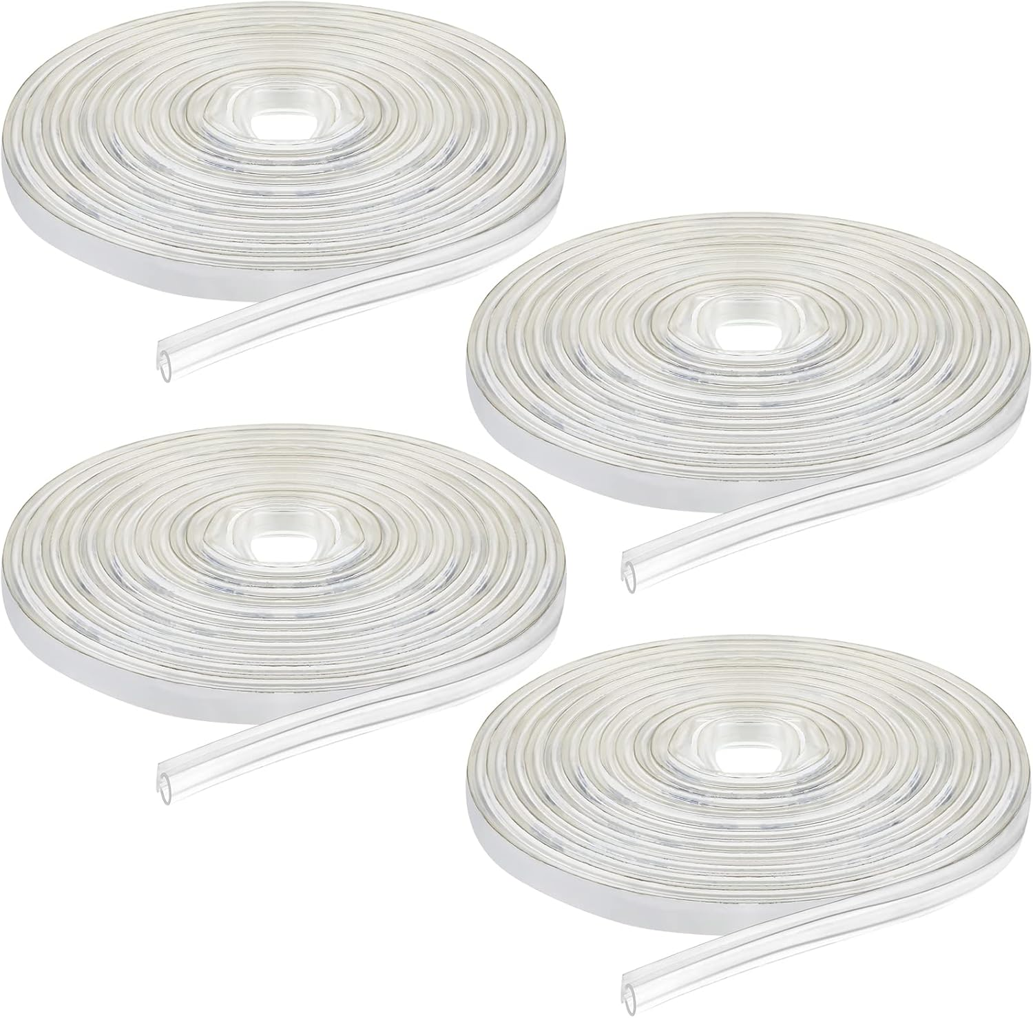 Tondiamo Shower Door Side Seal Glass Translucent Shower Door Side Seal Strip PVC Bulb Shower Door Side Seal Door Soft Clear Bulb Seal for Gap Shower Door(7/32 X 98.4 Inches, 4 Rolls) image number 6