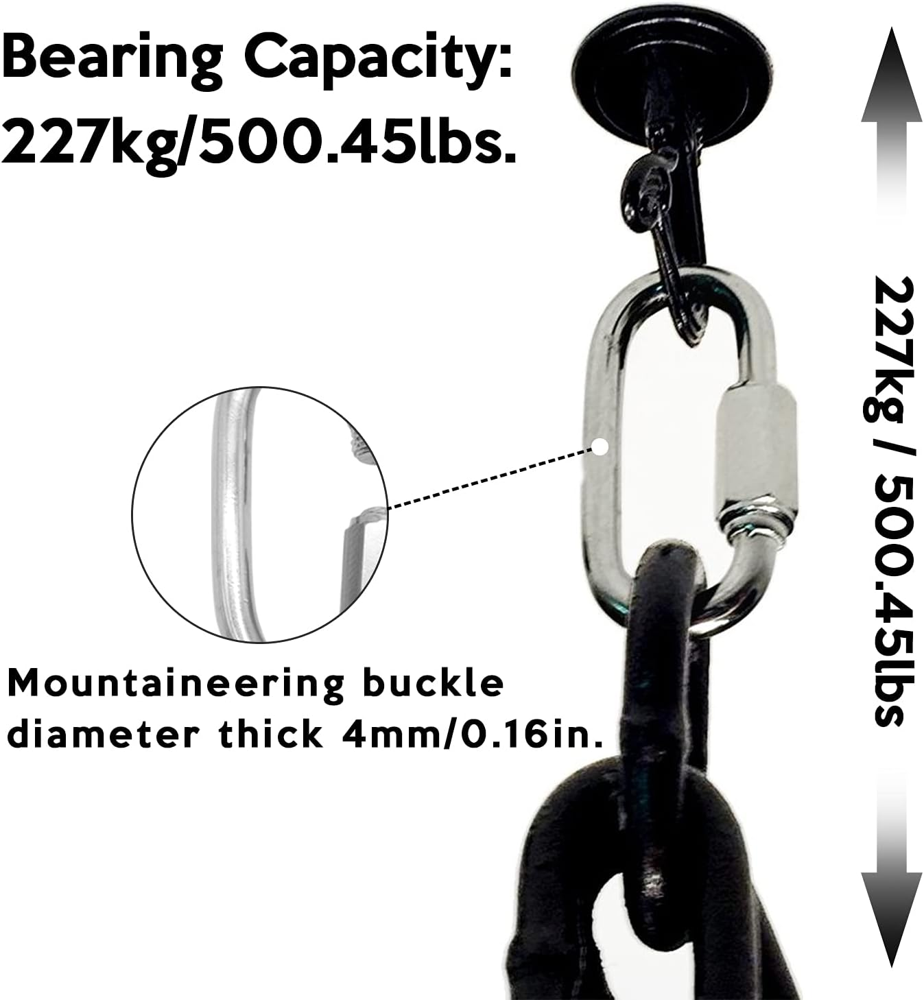 Worthplanet 10 Packs Stainless Steel Oval Carabiner Threaded Quick Link M4/M5/M6/M8 for Hammock, Camping and Outdoor Equipment W060007 image number 2