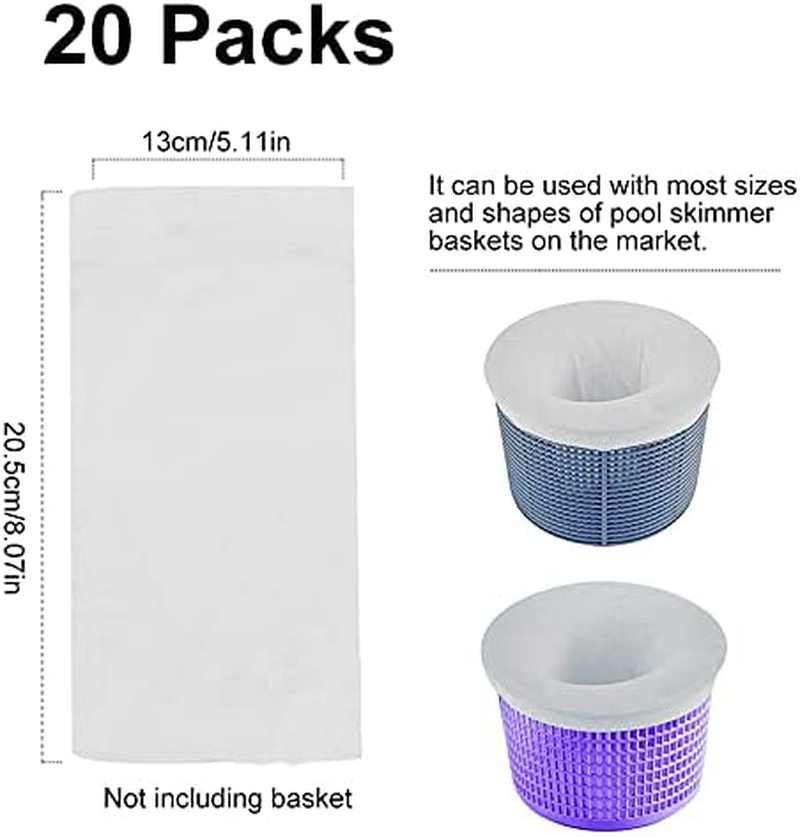 Pool Skimmer Socks Valuehall 20 Packs Pool Filter Socks Pool Filter Basket Saver Socks for Filters Baskets and Skimmers for Cleans Debris and Leaves V7H08 image number 5