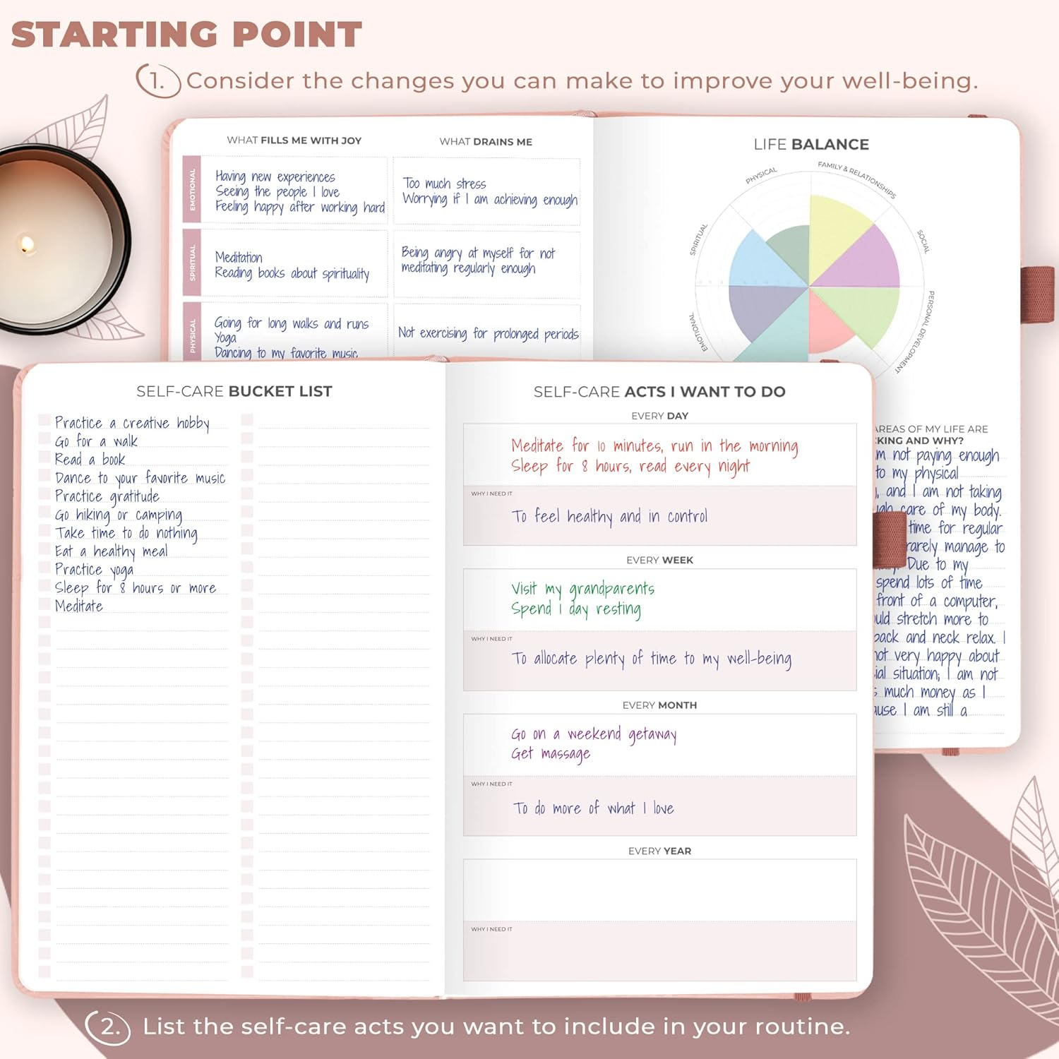 Clever Fox Self-Care Journal &ndash; Wellness & Daily Reflection Notebook &ndash; Mental Health & Personal Development Journal &ndash; Self Care Planner, Meditation & Mood Journal for Women & Men &ndash; A5 Size (Rose Gold) image number 6