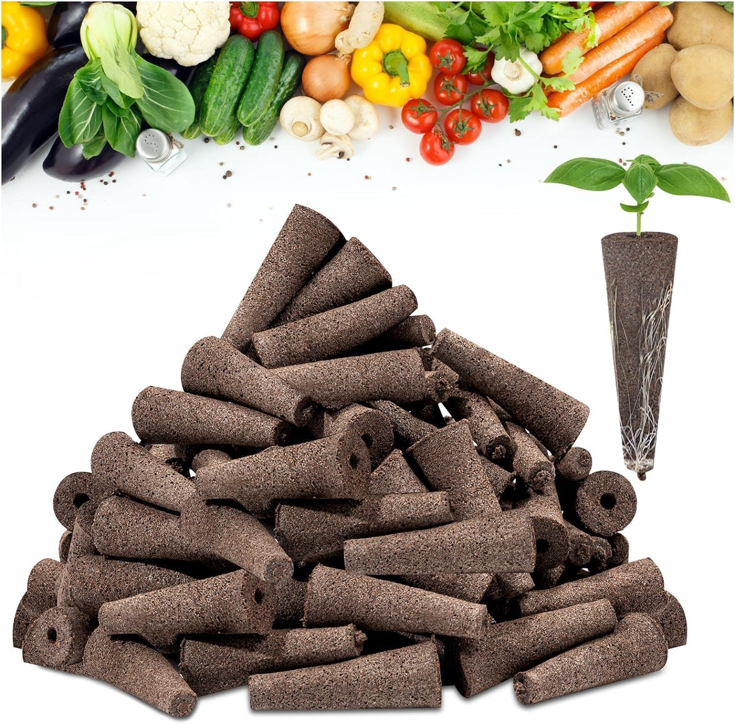 70 Pcs Seed Pods, Alternative Grow Sponges for Hydroponics, Hydroponic Sponges Kit for Indoor Garden System(Brown) image number 3