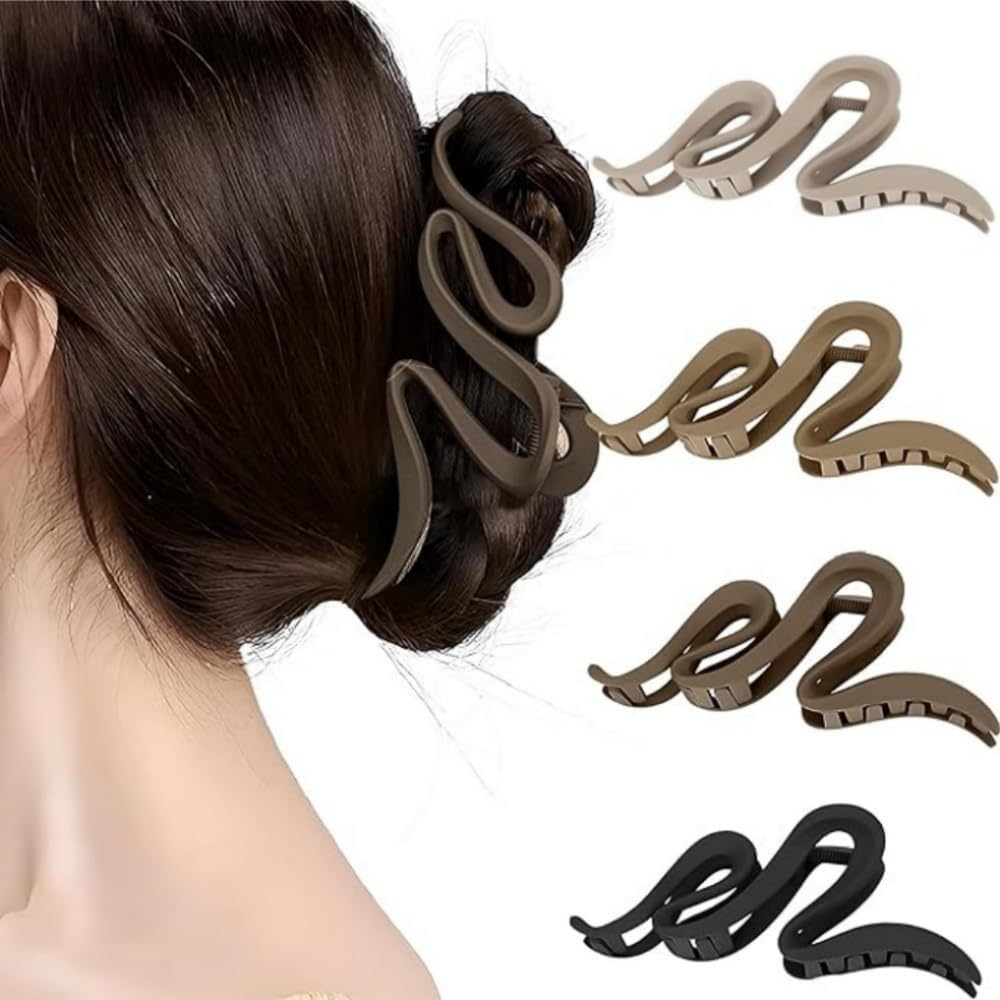 Hair Clips for Women Large Hair Claw Clips for Thin Thick Hair, Big Matte Banana Clips, Neutral Colors image number 3