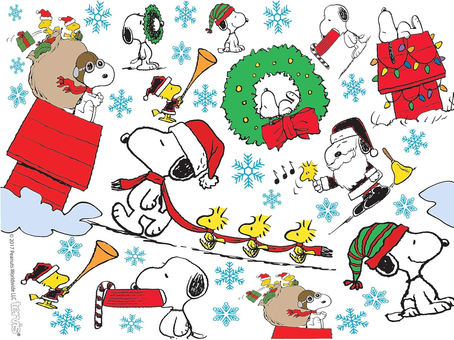 Peanuts Christmas Collage 24 Oz Clear