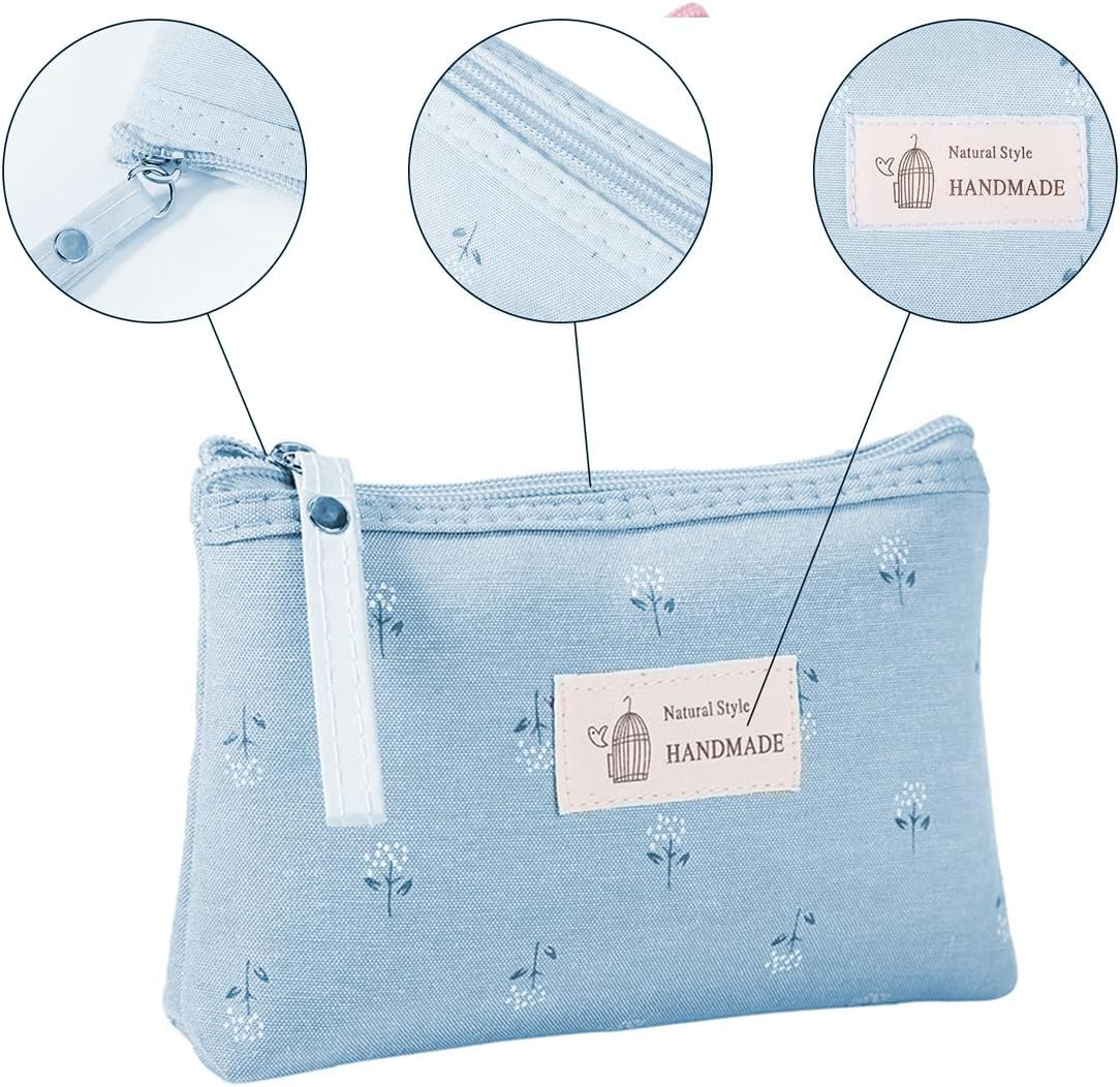 Pack of 2 Small Cosmetic Bag, Portable Toiletry Bag, Canvas Cosmetic Bag, Travel Cosmetic Bag, Travel Toiletry Bag, Makeup Bag, Organiser image number 2