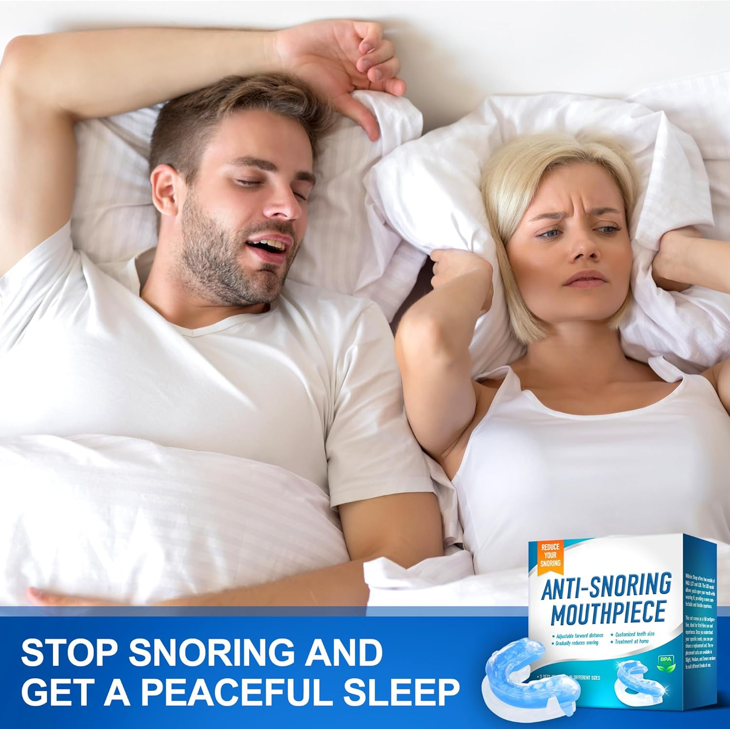 Airsmart anti Snoring Mouthpiece, Moldable and Personalized anti Snoring Mouth Guard, Effective Snoring Prevention Device, Comfortable Fit for Most of Mouth, Severe Snoring Version image number 4