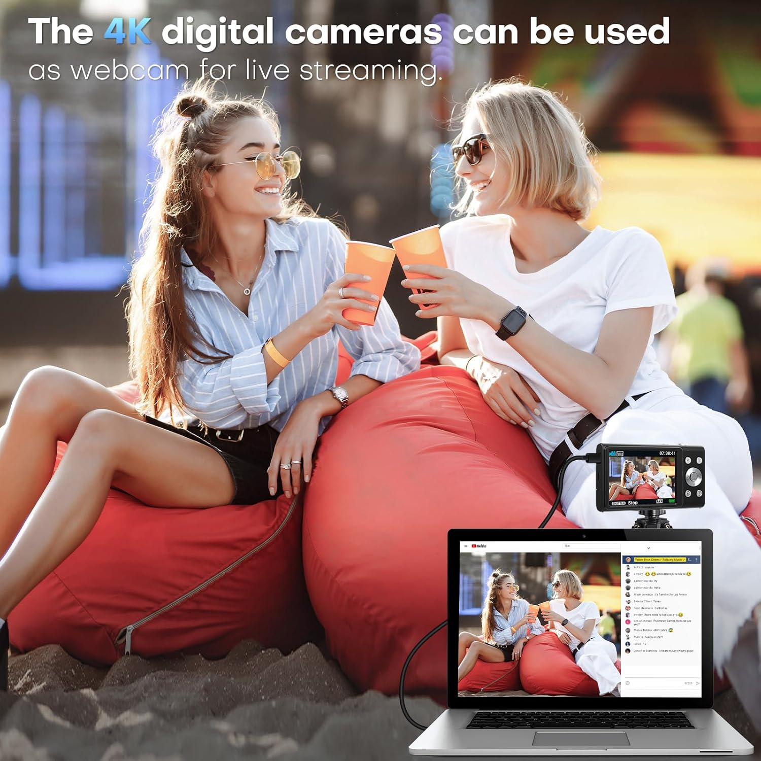 Digital Camera, Autofocus Compact Camera HD 4K 48MP with 2.8" Large Screen, 16X Digital Zoom, Portable Mini Camera for Kids,Adult,Beginners (Black) - Black image number 5