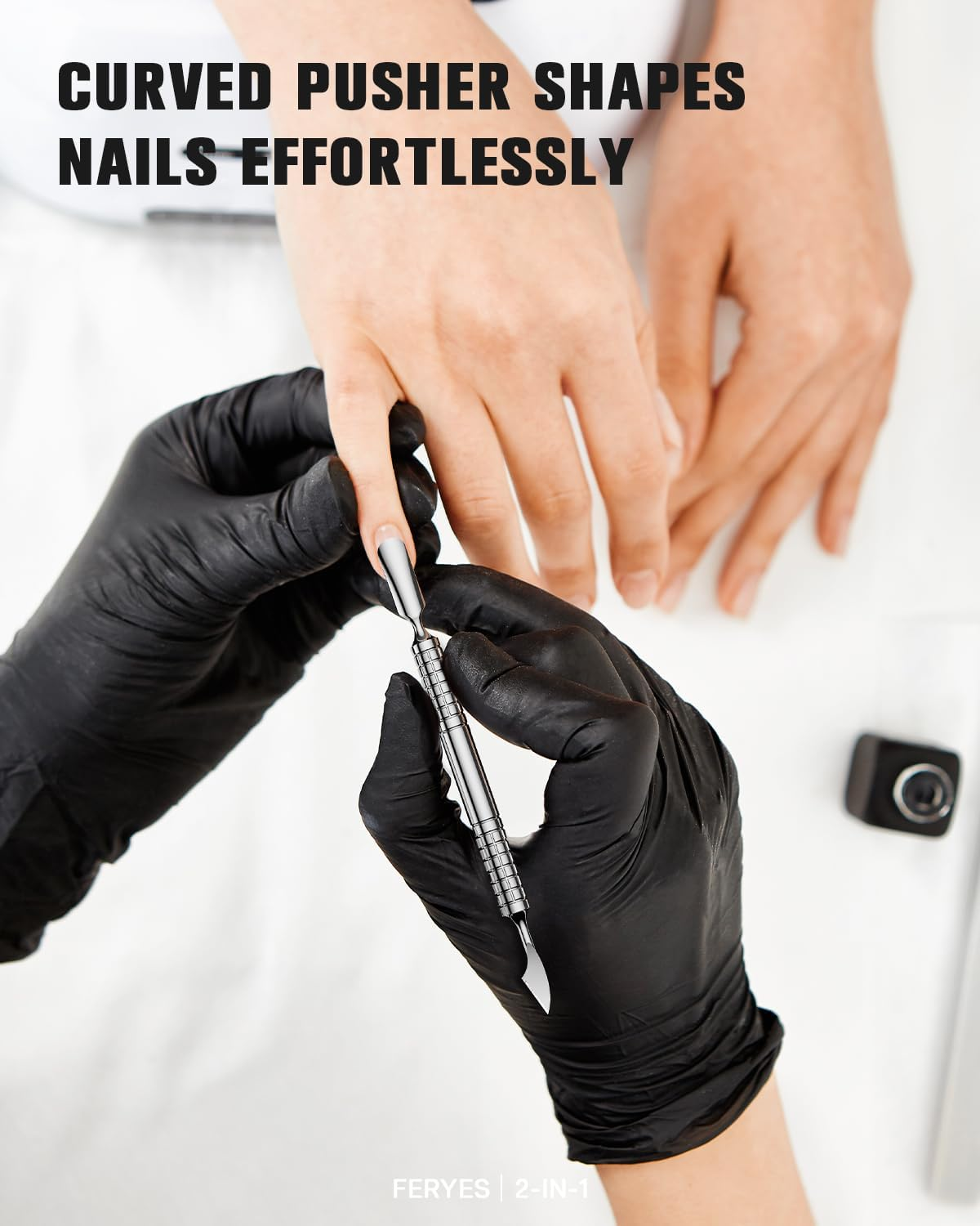 2025 Upgraded Dual Head Cuticle Pusher Remover Tool - Curved & Chisel Edge Stainless Steel, Ergonomic Non-Slip Handle for Professional Salon & Home Manicure Nail image number 3