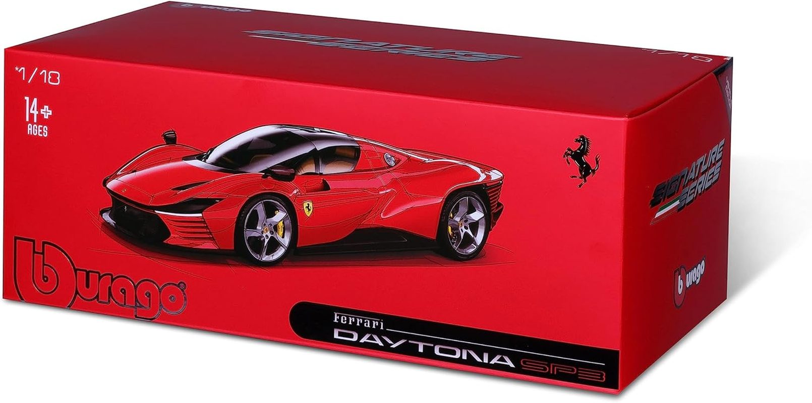 Bburago -Ferrari Signature - Daytona SP3-1:18 Scale Vehicle Reproduction - Red - Collectable Toy for Children from 14 Years - 16912R image number 5