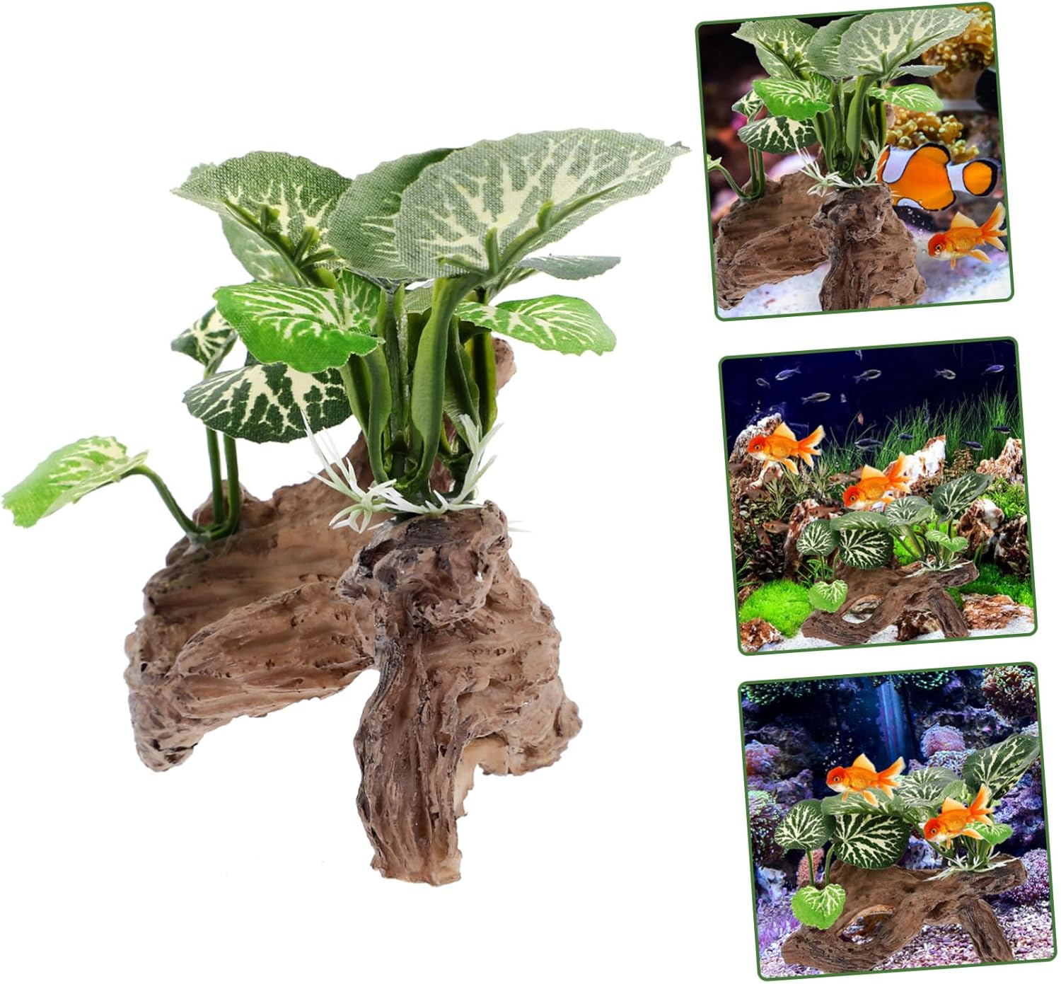 SEWOART Artificial Aquarium Trunk Plant Ornament Fish Tank Hideout Cave Decorative Fake Tree Stump for Aquatic Landscape and Fish Shelter image number 4