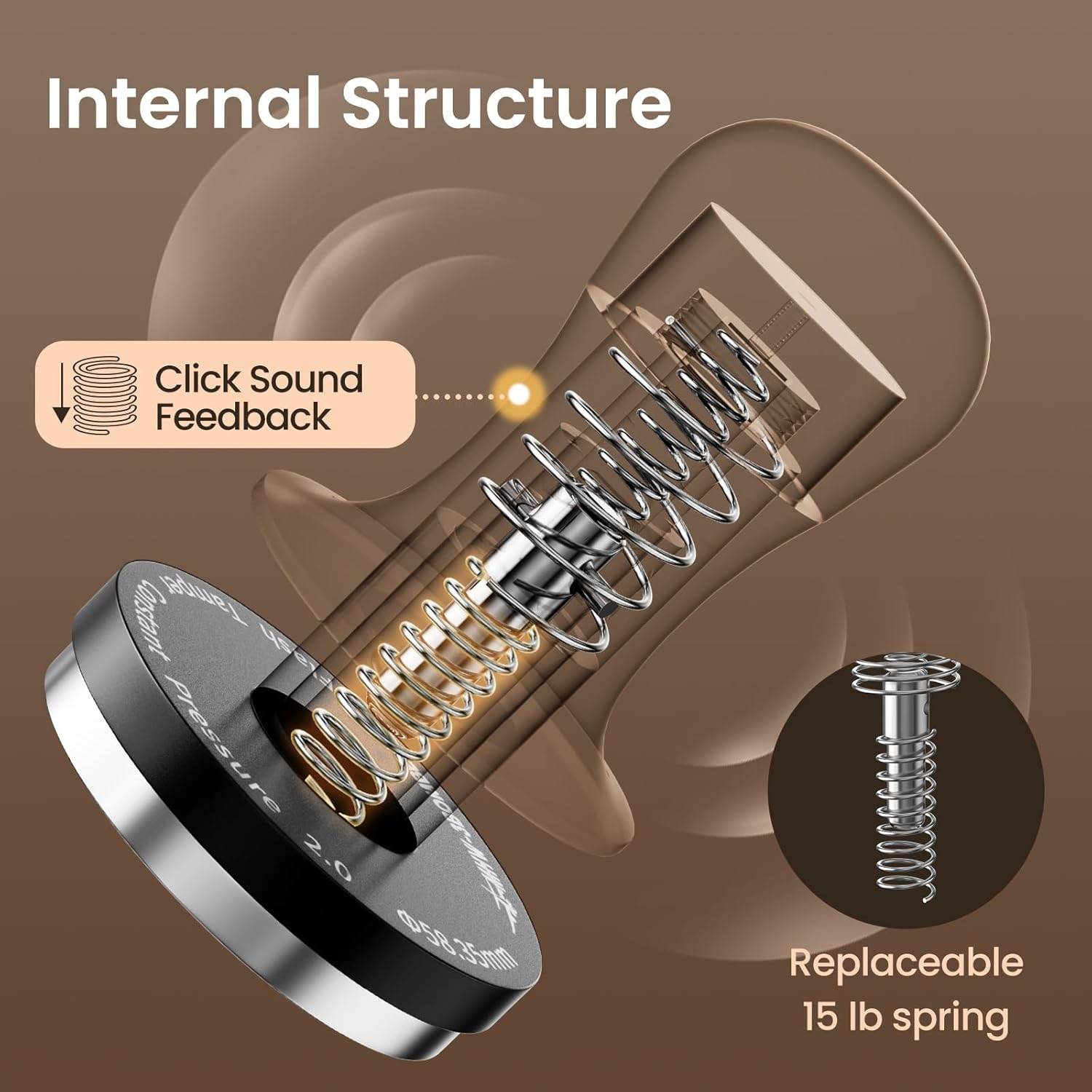 MHW-3BOMBER Espresso Tamper Ripple Base 58.5Mm T7071T-OS image number 2