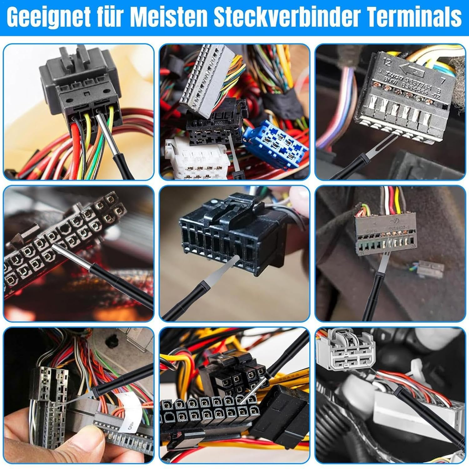 Wire Terminal Removal Tool - Auto Electrical Wiring Terminal Kit,Depinning Tool Electrical Connector Pin Removal Tool Kit, 172X Vehicle Wire Terminal Repair Tool image number 6