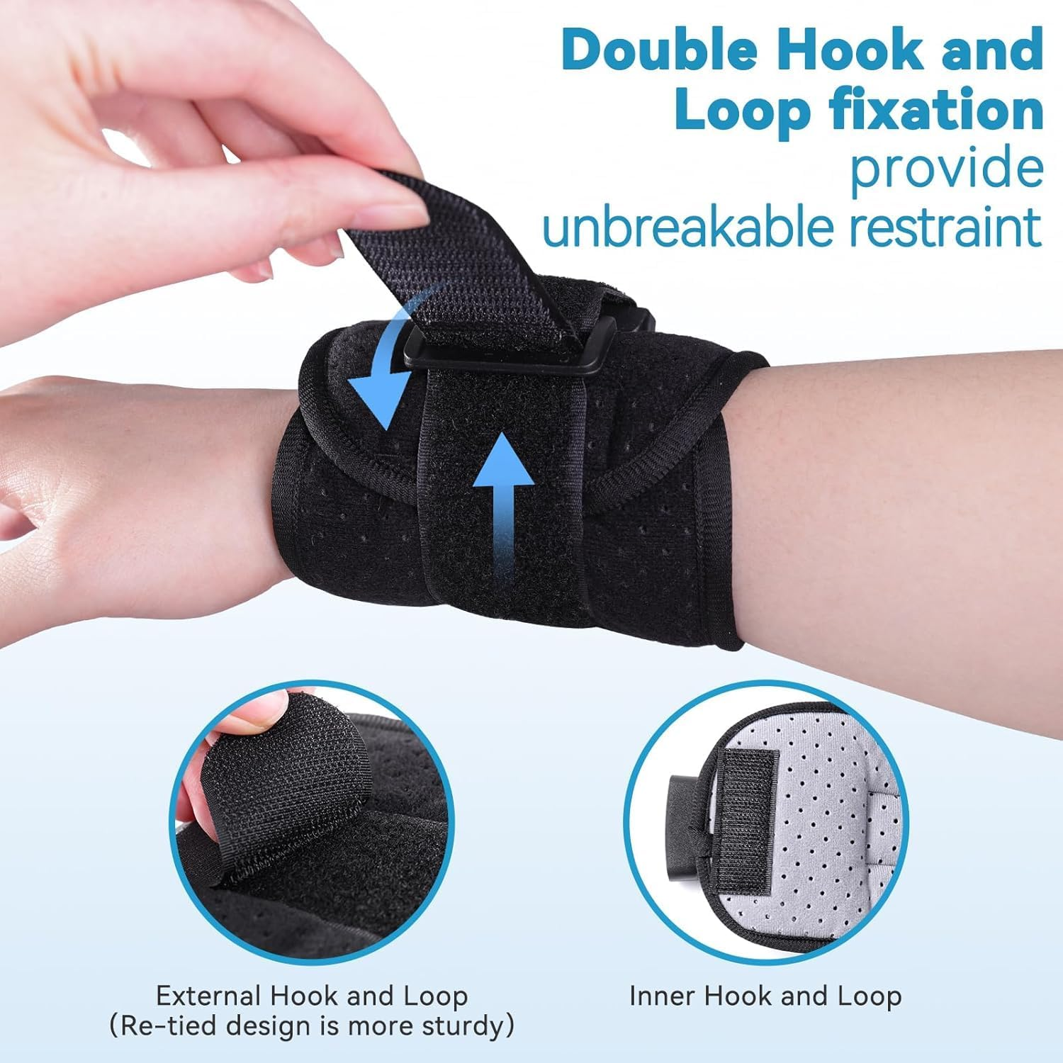 Patient Medical Restraints with Quick Release Buckles, Bed Restraints Belts for Wrists and Ankles, Limb Holder Movement Limited Ties for Hands or Legs(4 Pcs) image number 4