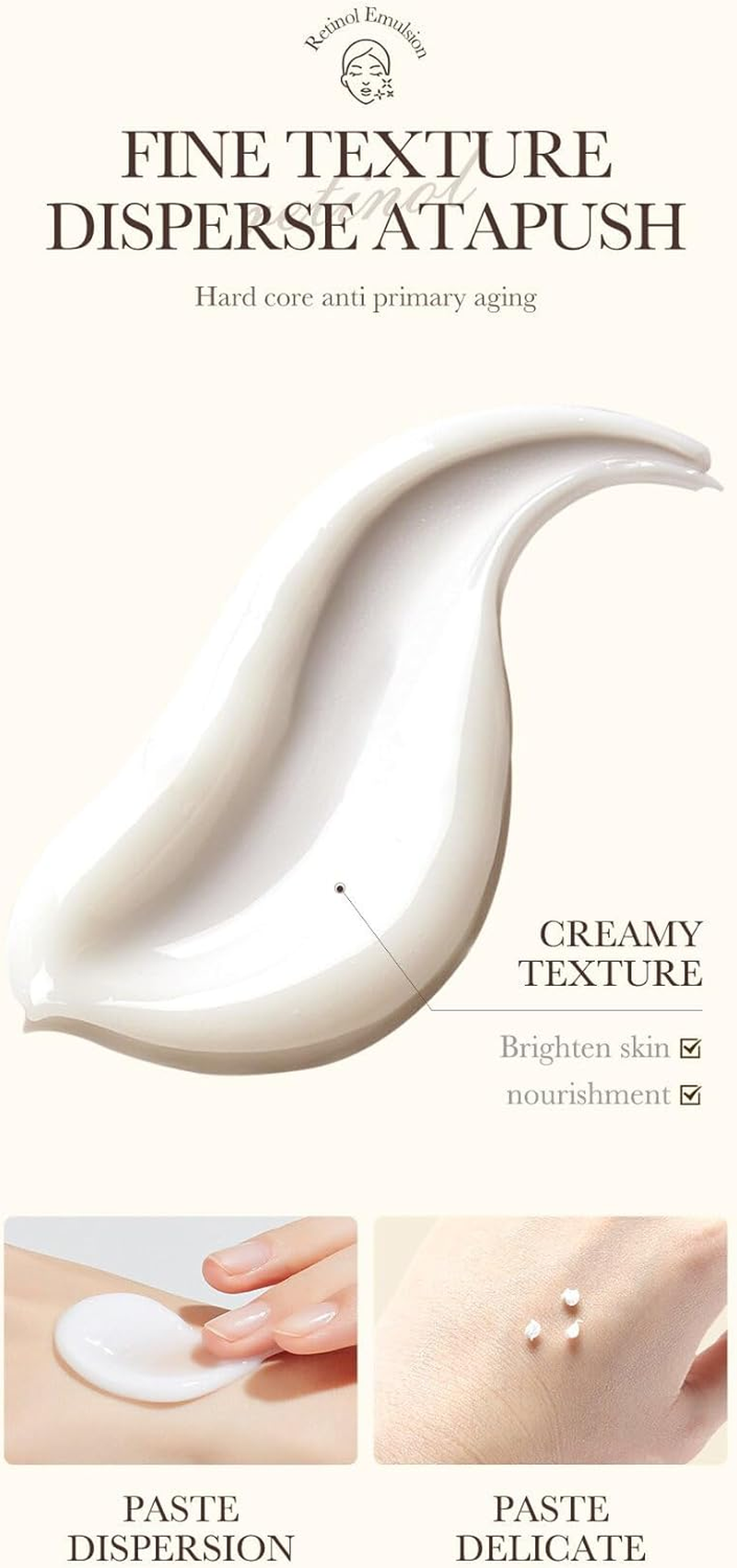 Retinol Water Emulsion anti Wrinkle and Firming Lotion, Moisturizing, Nourishing and Tender Skin.(Lotion 100Ml) image number 2