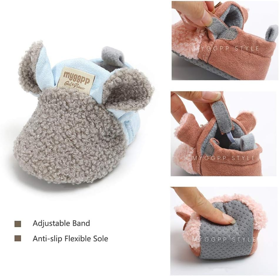 LAFEGEN Baby Booties for Boys Girls with Soft Lining Non Slip Gripper Newborn Infant Slipper Socks Toddler First Walker Crib Shoes 0-18 Months image number 5