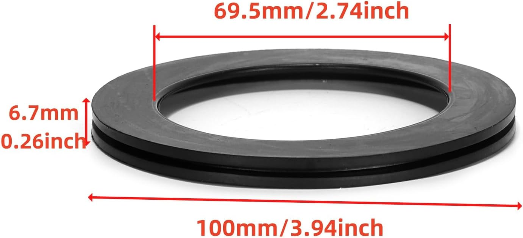 2 Pcs RV Toilet Accessories Silicone Gasket (4Inx2.8Inx0.3In) OE 385311658 Compatible with Dometic 300 310 320 Series image number 1