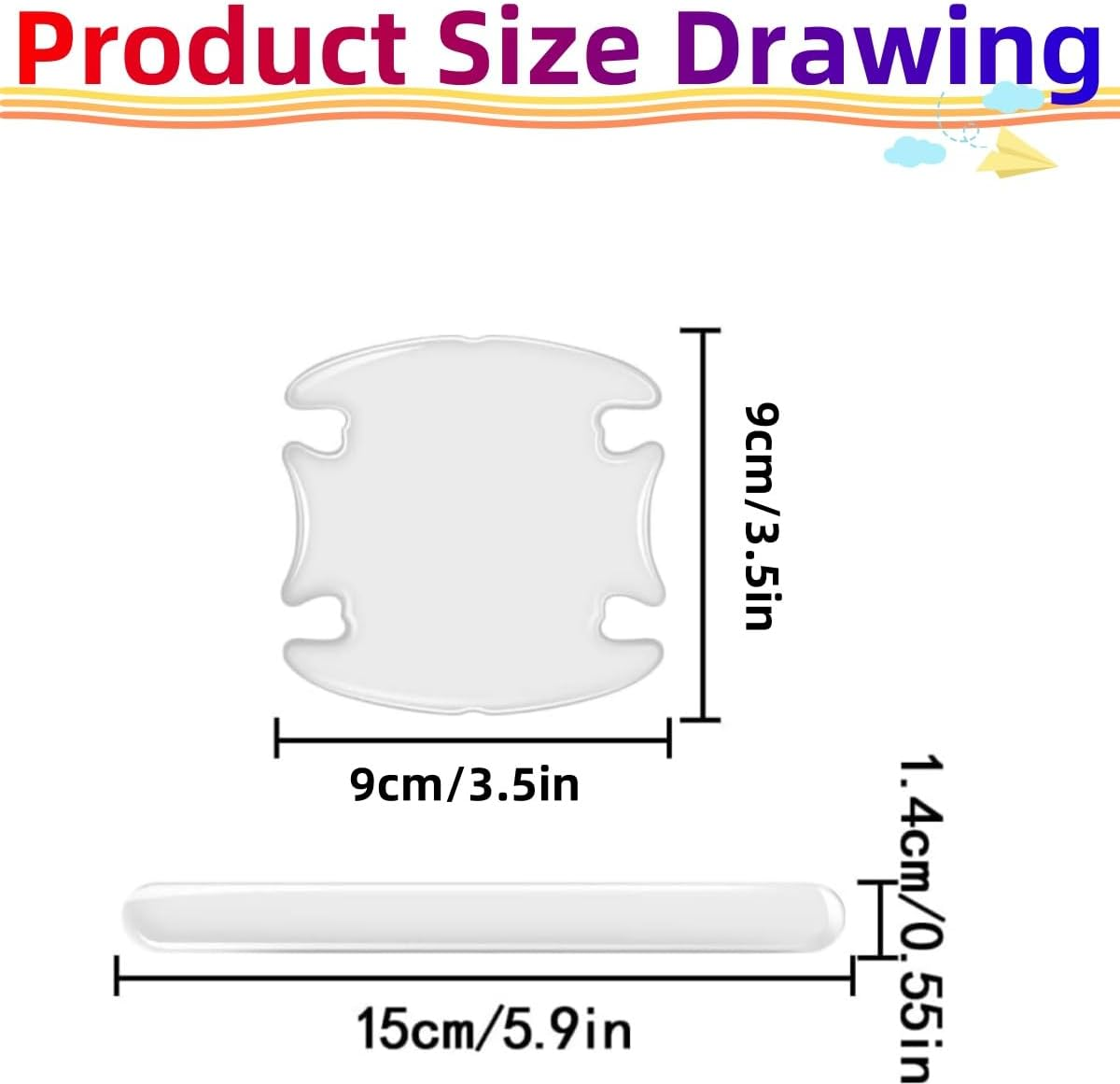 8 PCS Transparent Car Door Handle Protective Film,Ywbfove Transparent Waterproof PVC Cup Protector, Anti-Scratch Handle Protective Film, Suitable for Most Car Door Handles image number 5