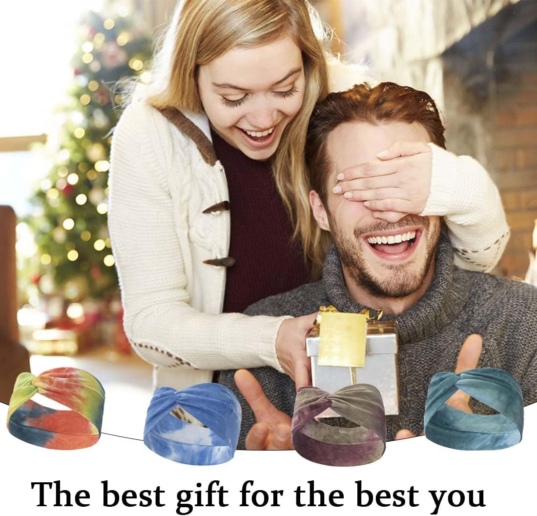 SULIUDAJI Pack of 4 Women'S Headbands, Elastic Headband with Batik Pattern, Hair Band, Elastic Wide Headband, Cotton Cross Headband, Knot Sports Headwrap, Headwrap, Headband, Yoga Hair Accessories For image number 5