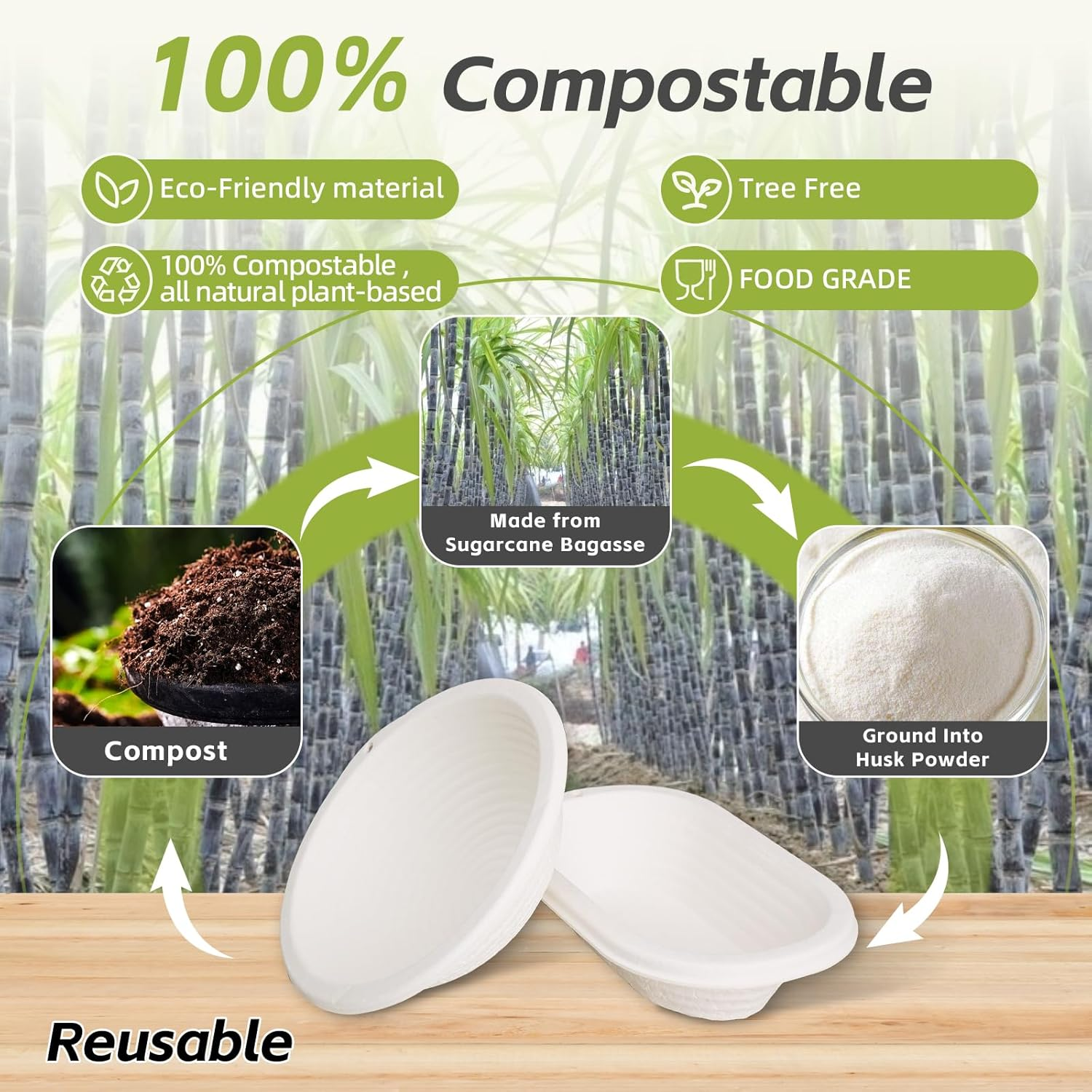 Pulp Bread Proofing Basket 11 Inch Oval Sourdough Banneton Bortform Bread Baking Supplies with Storage Bag 30Pcs Disposable Non-Woven Liners for Professional and Homemade Bread image number 2