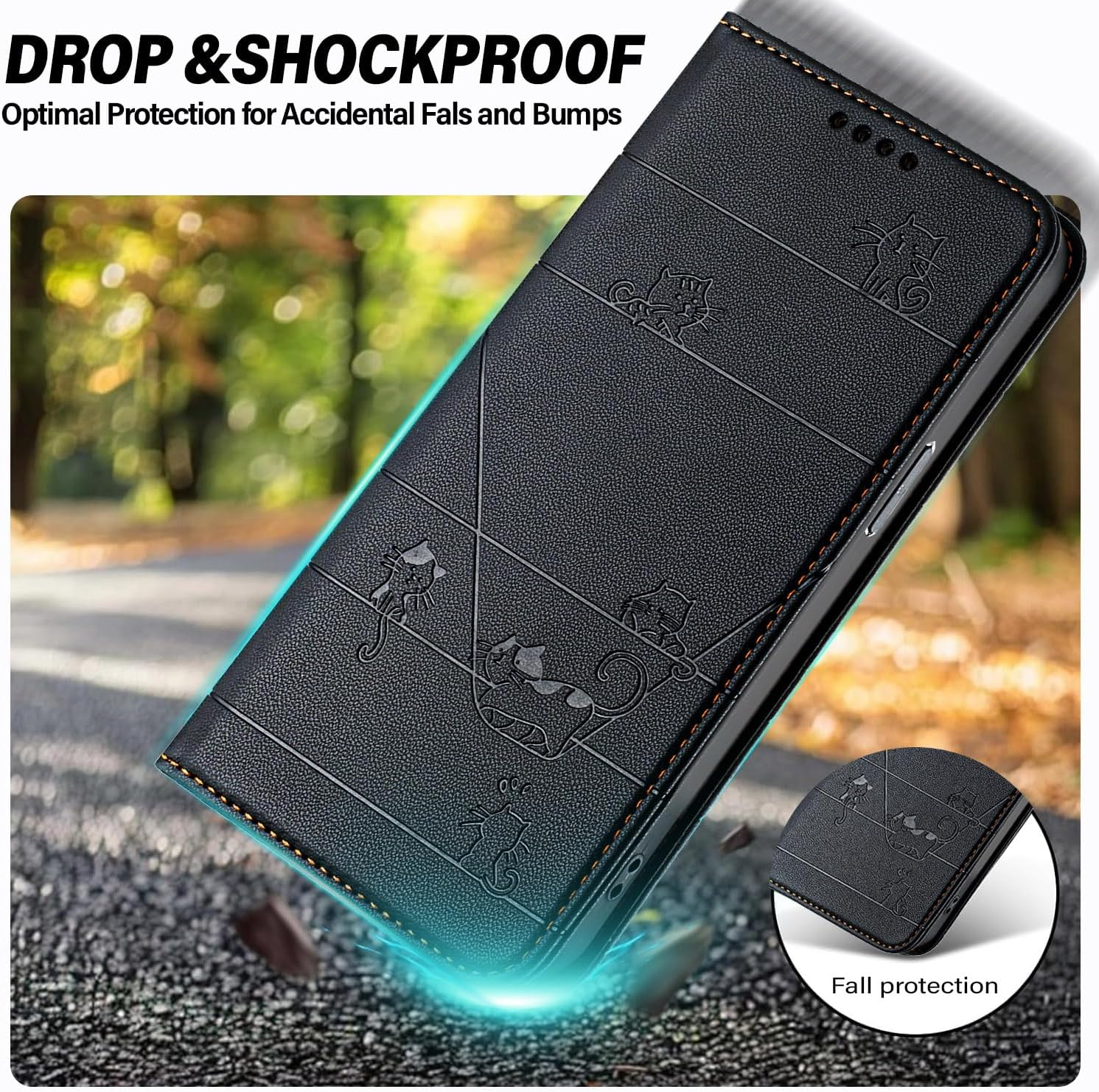 XINYEXIN Case for Xiaomi 15T 5G, PU Leather Mobile Phone Case with RFID Protection, Card Slots, Magnetic Flip Case with Stand, All-Round Protection - Black image number 3