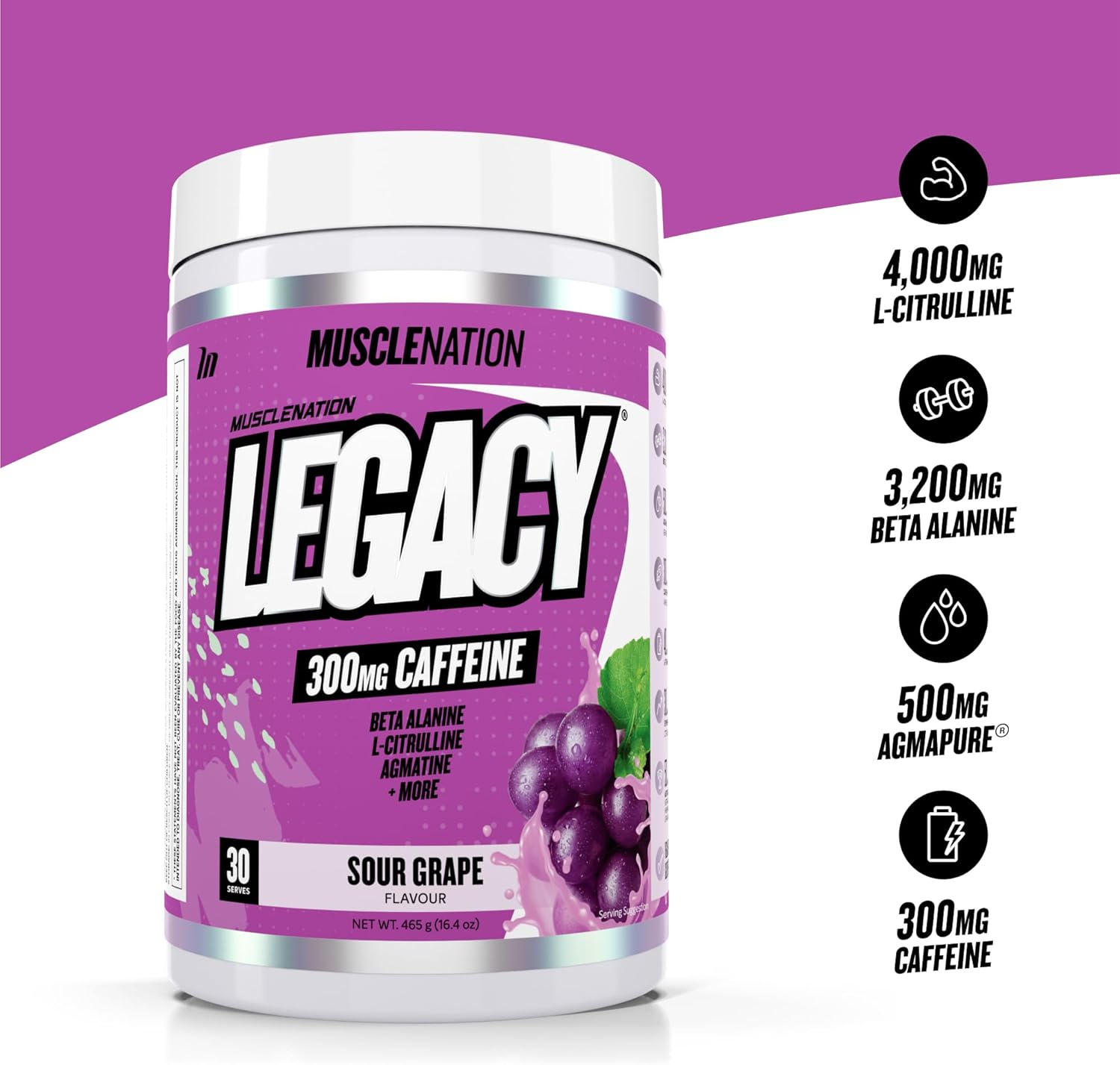 Muscle Nation Legacy Sour Grape 465G image number 4