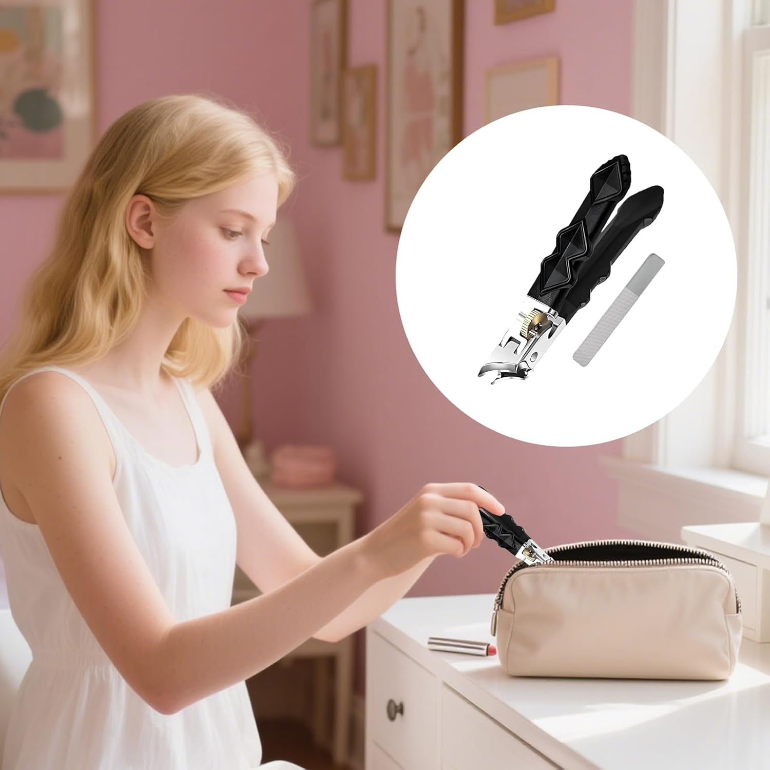 Toenail Clippers for Thick - Slanted Heavy Duty Nail Clippers - Beauty and Health Supplies for Men Women Kids Elderly Adults Bath Home Spa Salon Travel Household image number 6