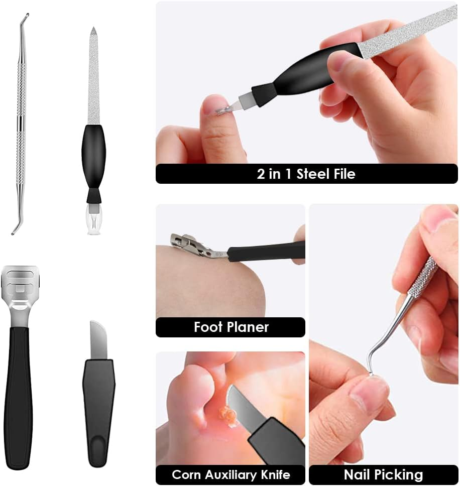 AUTOWT Pedicure Tools Kit, 27 In-1 Pedicure Tools Set Professional Manicure Pedicure Set Stainless Steel Foot Care Kit for Women Men, and Salon Hard Skin Remover Foot Scrub, Dead Skin image number 1