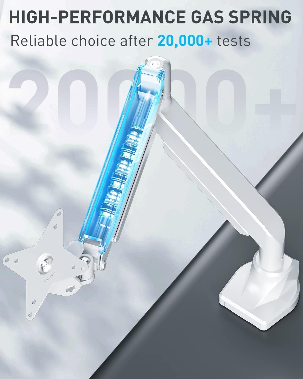 Heavy Duty Monitor Arm - 15KG Vesa Arm Monitor Stand, Monitor Desk Mount Gas Spring, Curved Computer Single Monitor Arm for Gaming Screen 34&rdquo;/38&rdquo;/42&rdquo;Up to 49'', 6.6-44Lbs Supported